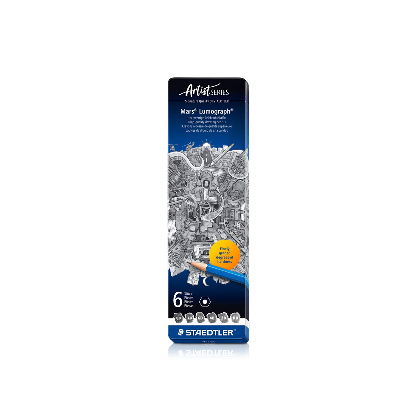 Staedtler Mars Lumograph Pencil Set x 6