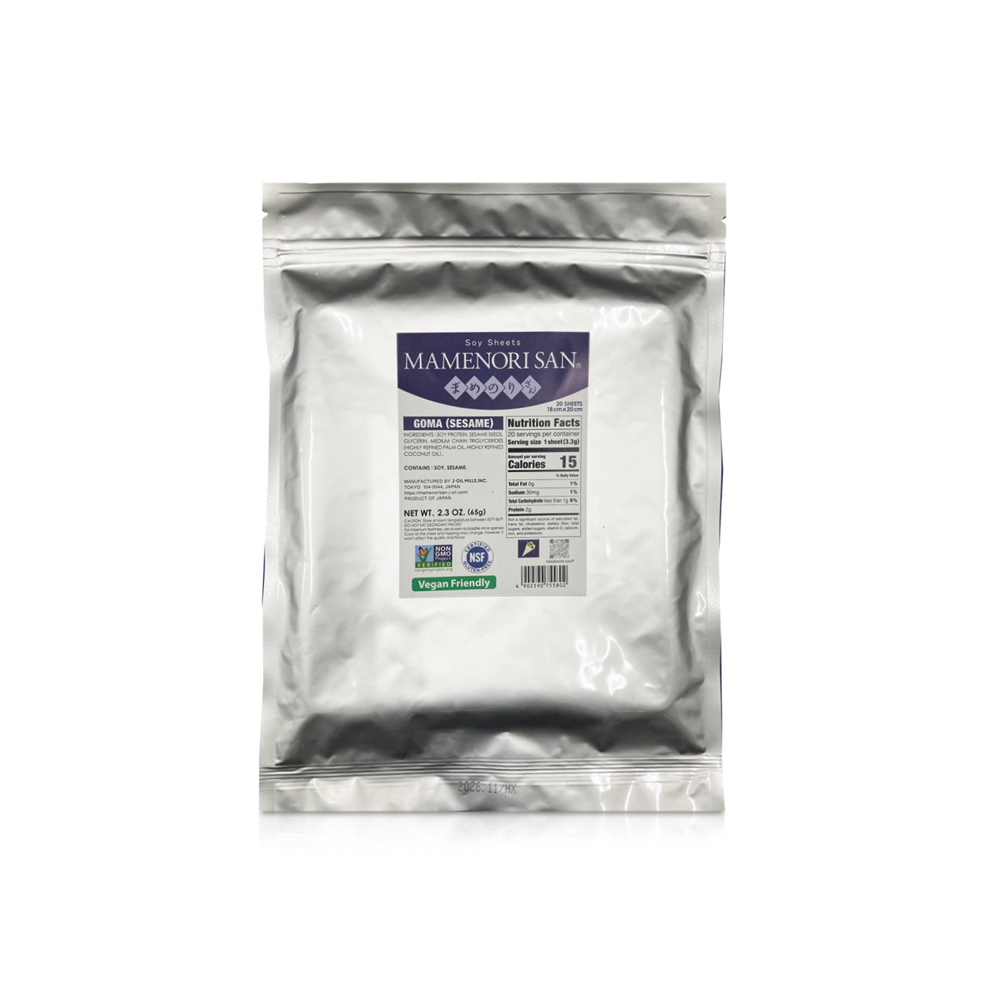 Mamenori San Sesame Dried Soy Sheets 52g