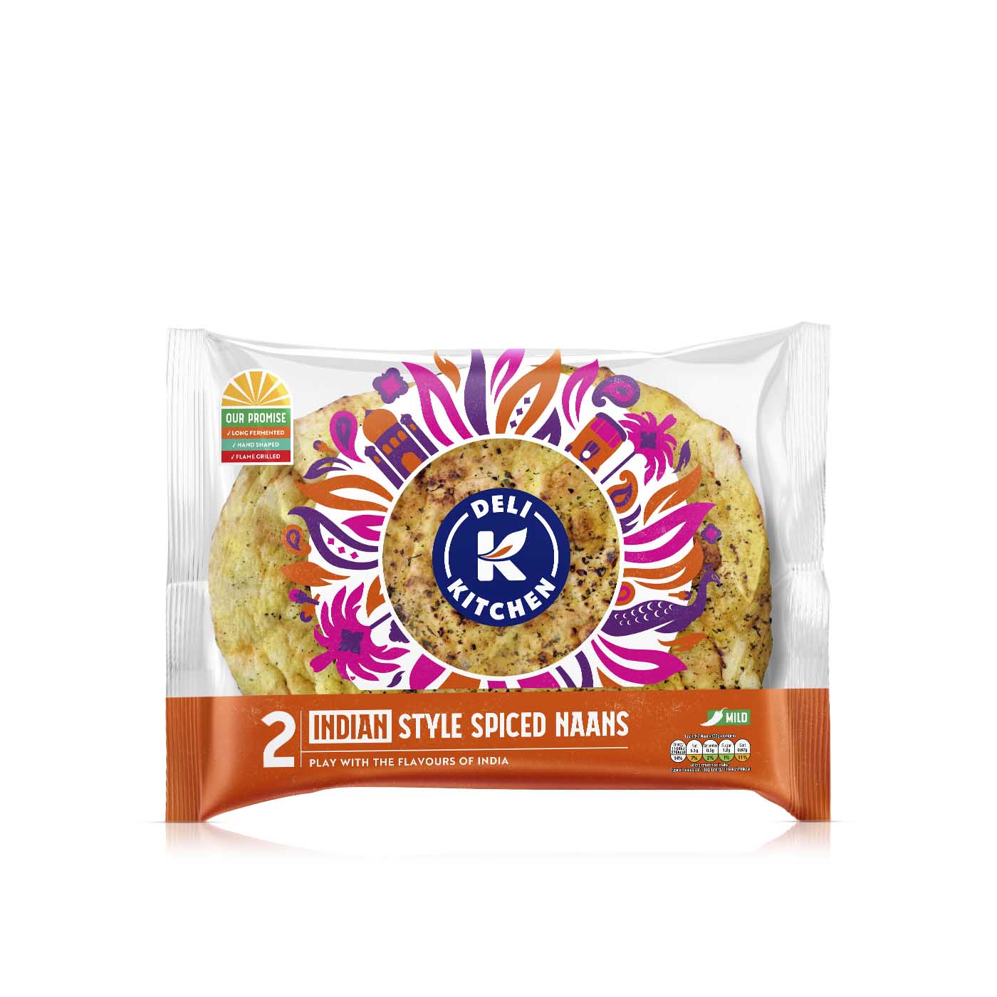 Deli Kitchen Indian Style Spiced Naans x 2 400g