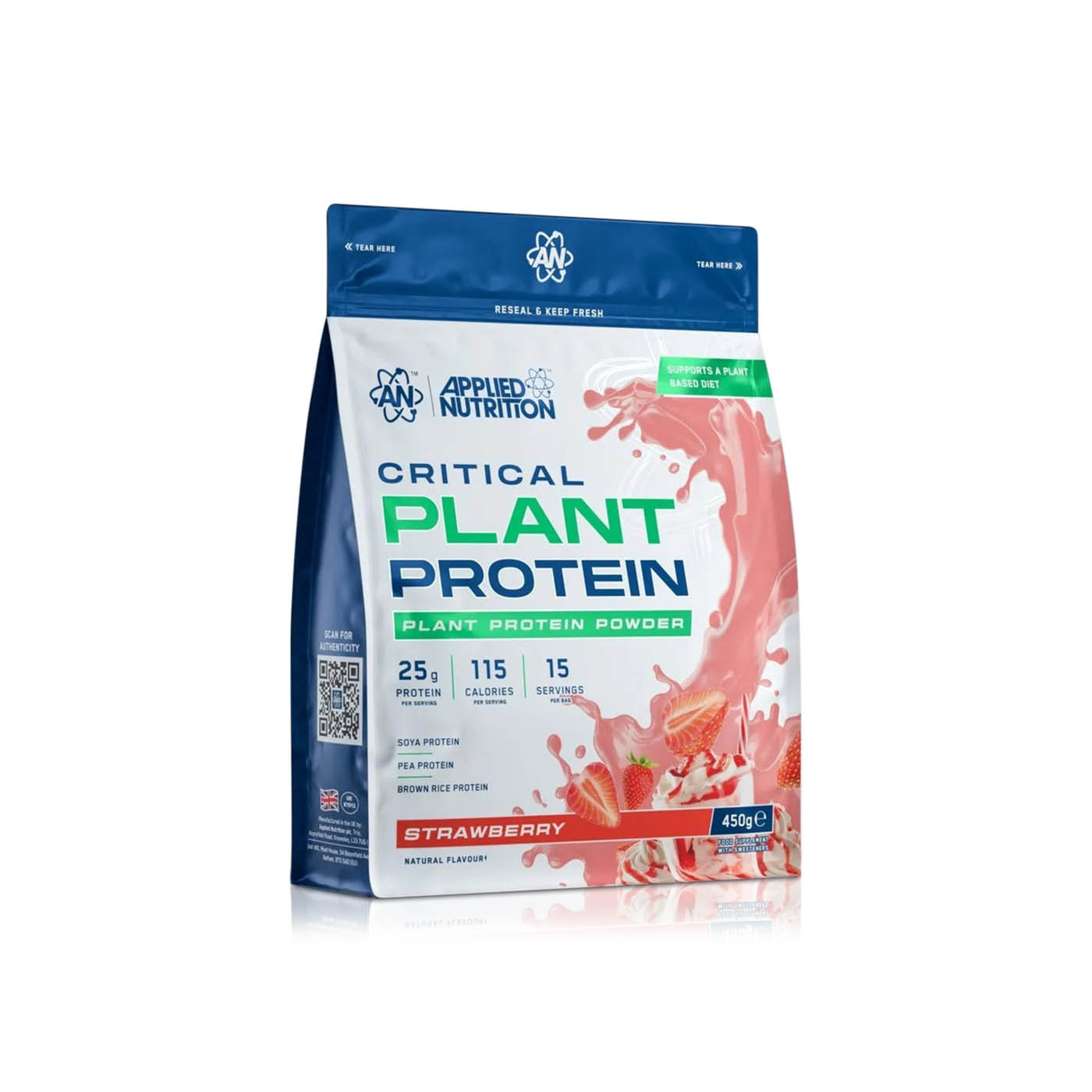 Applied Nutrition Critical Plant Strawberry Protein Powder 450g