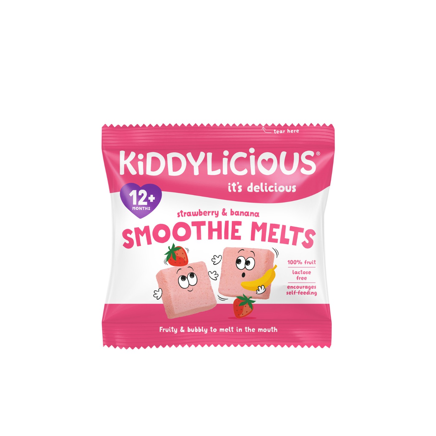 Kiddylicious Strawberry & Banana Smoothie Melts 12+ Months 6g