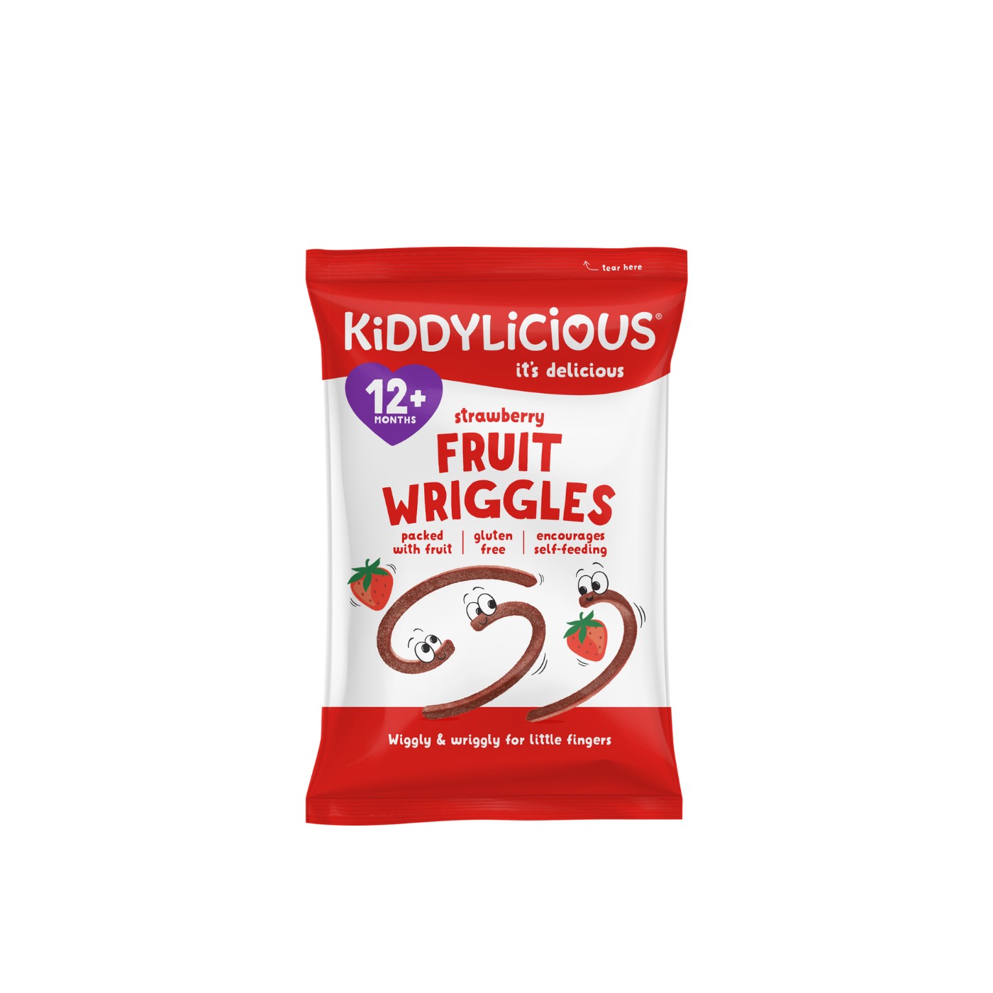 Kiddylicious Strawberry Fruit Wriggles 12+ Months 12g