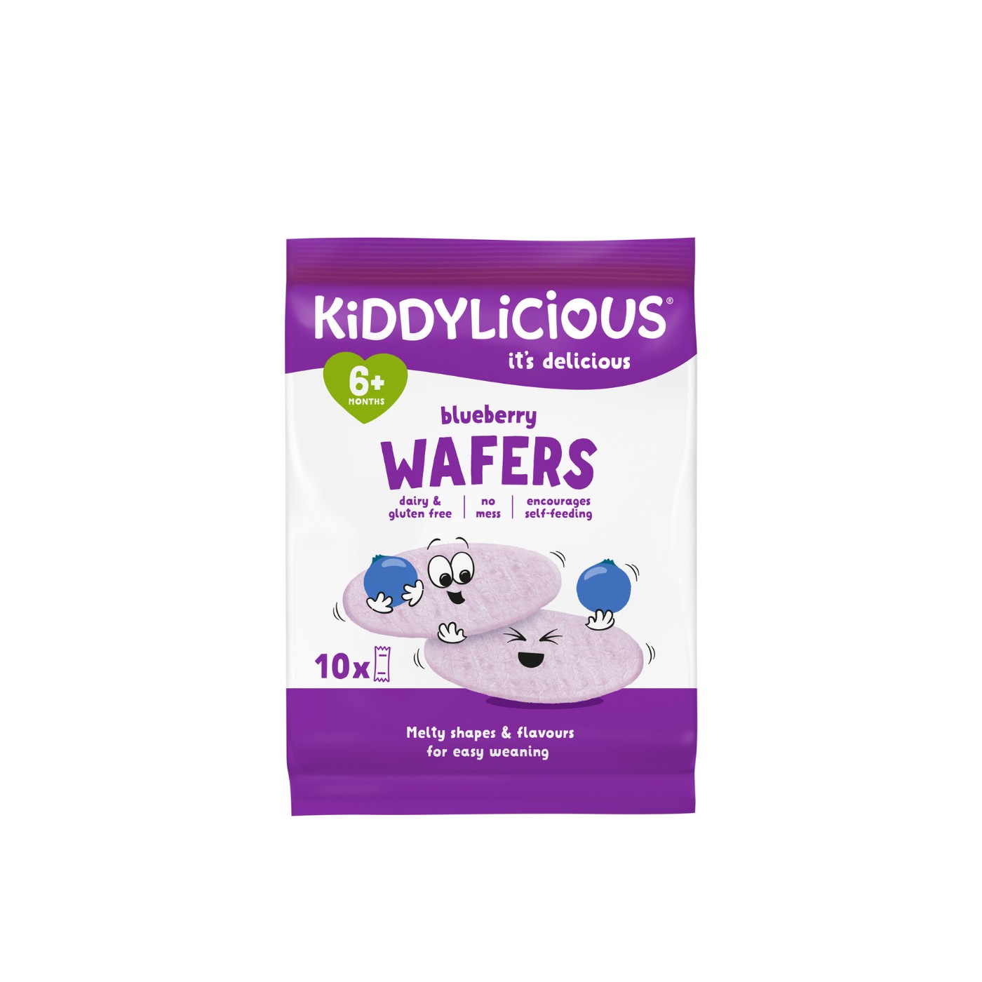 Kiddylicious Blueberry Wafers 6+ Months 4g x 10