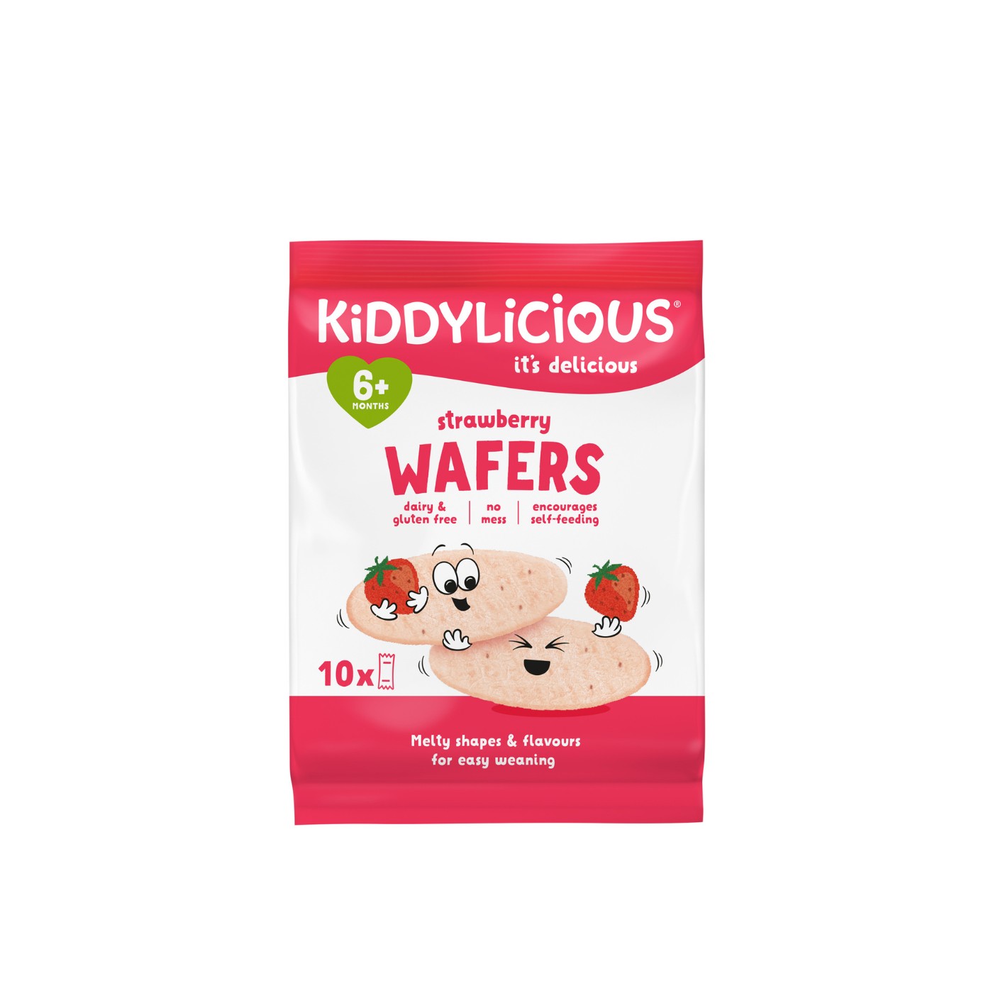 Kiddylicious Strawberry Wafers 6+ Months 4g x 10