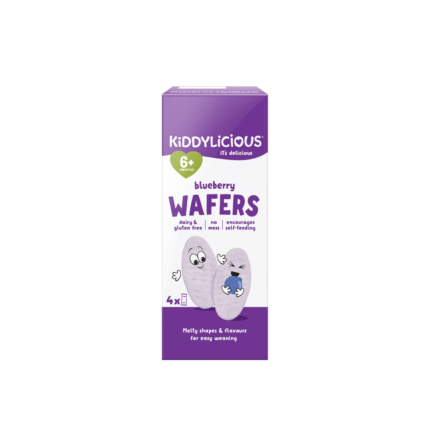 Kiddylicious Blueberry Wafers 6+ Months 4g x 4