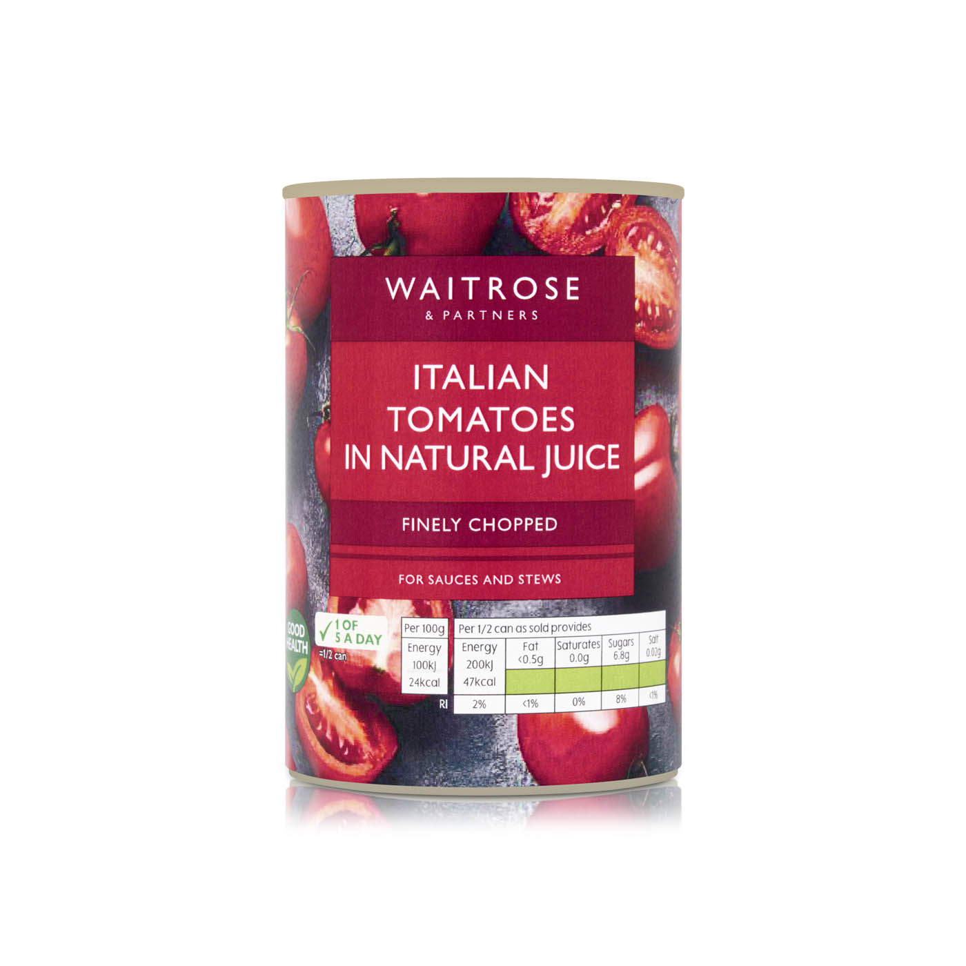 Waitrose Finely Chopped Italian Tomatoes in Natural Juice 400g