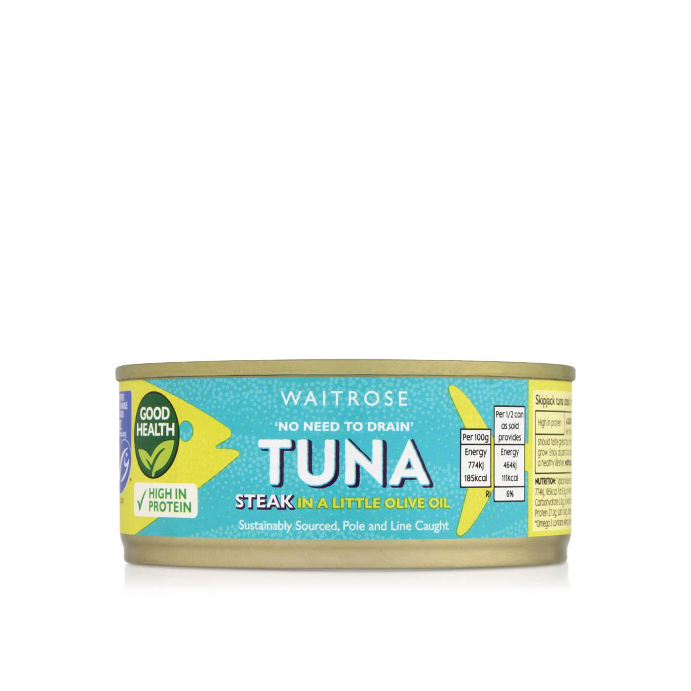 Waitrose Drained Tuna Steak in Olive Oil 120g