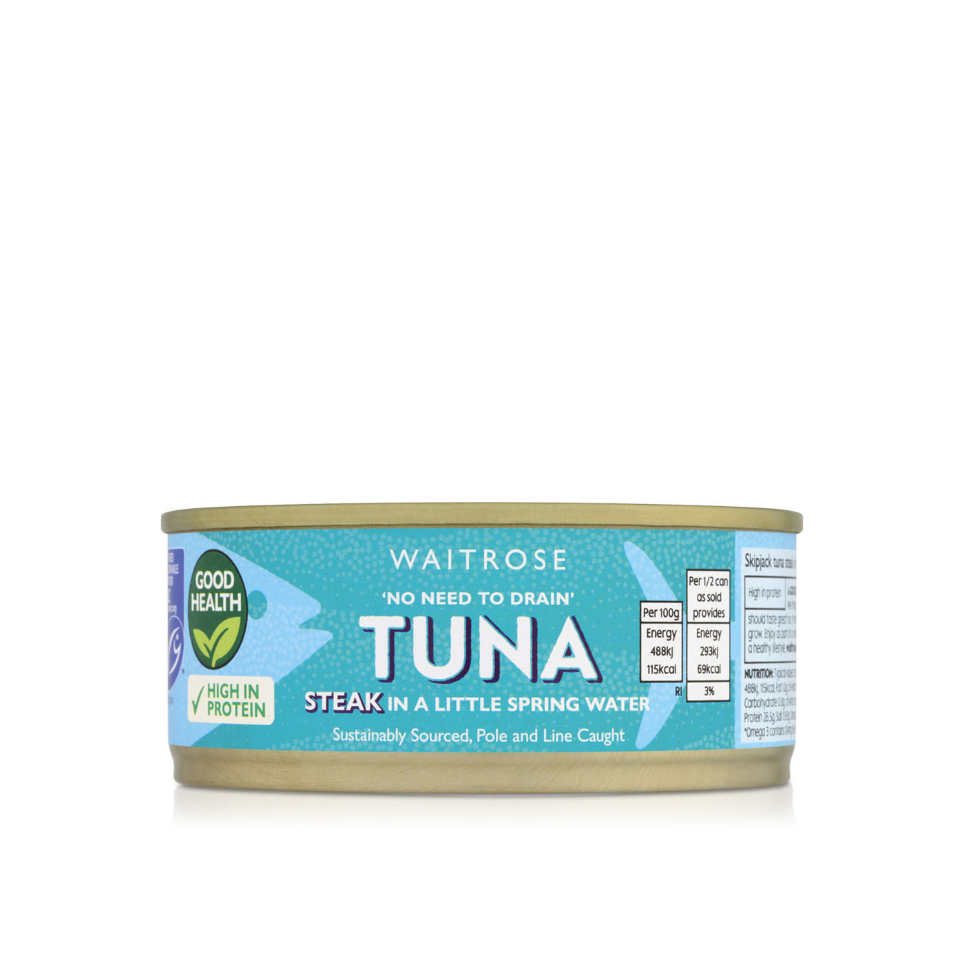 Waitrose Drained Tuna Steak in Spring Water 120g