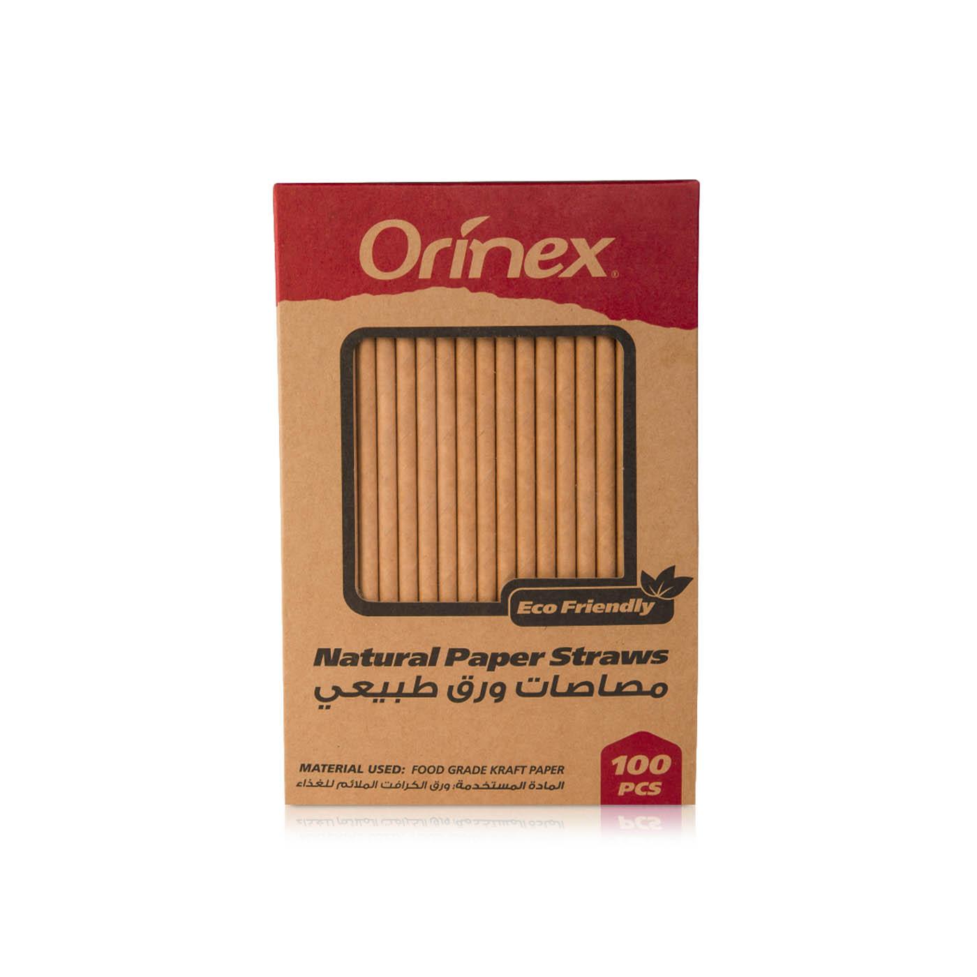 Orinex Kraft Brown Paper Straws x 100