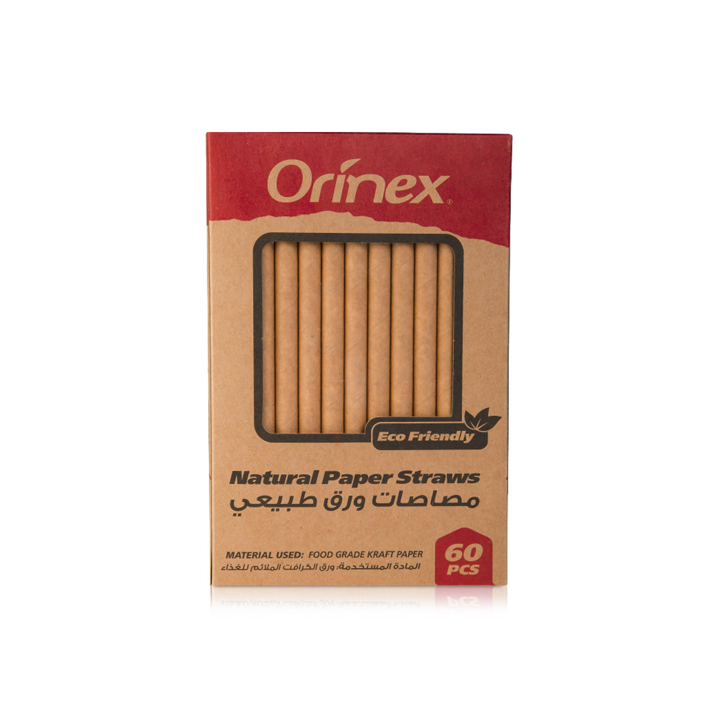 Orinex Kraft Brown Paper Straws x 60