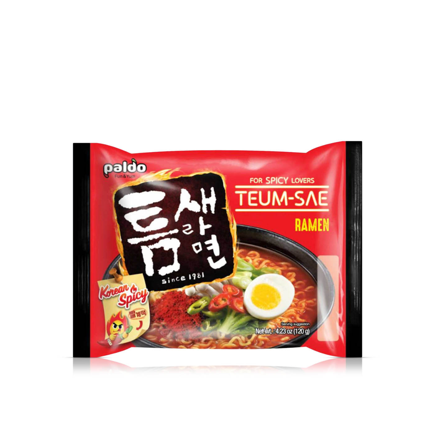 Paldo Korean Spicy Teum-Sae Ramen Noodles 120g