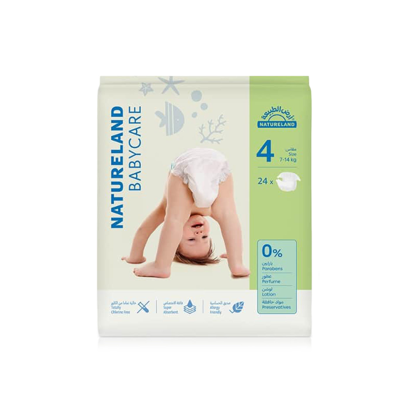 Natureland Babycare Size 7 Diapers x 24 (7-14kg)