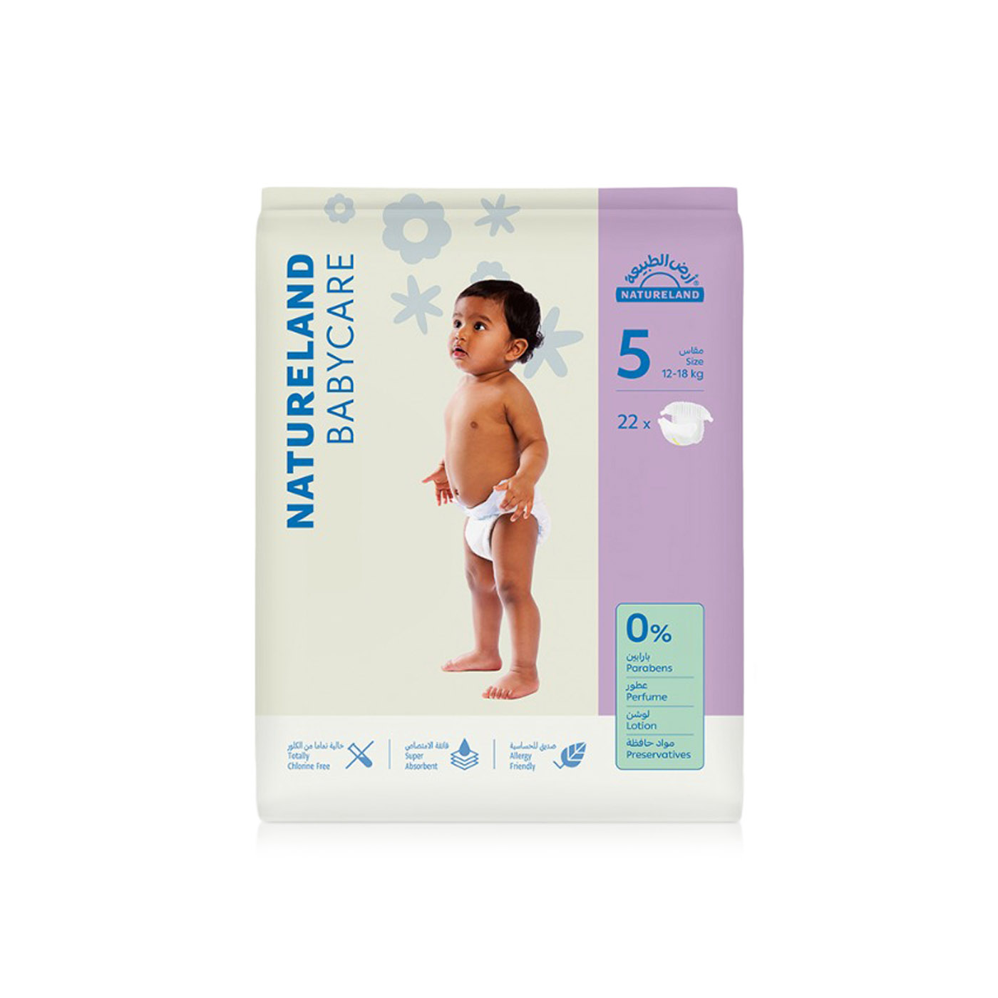 Natureland Babycare Size 5 Diapers x 22 (12-18kg)