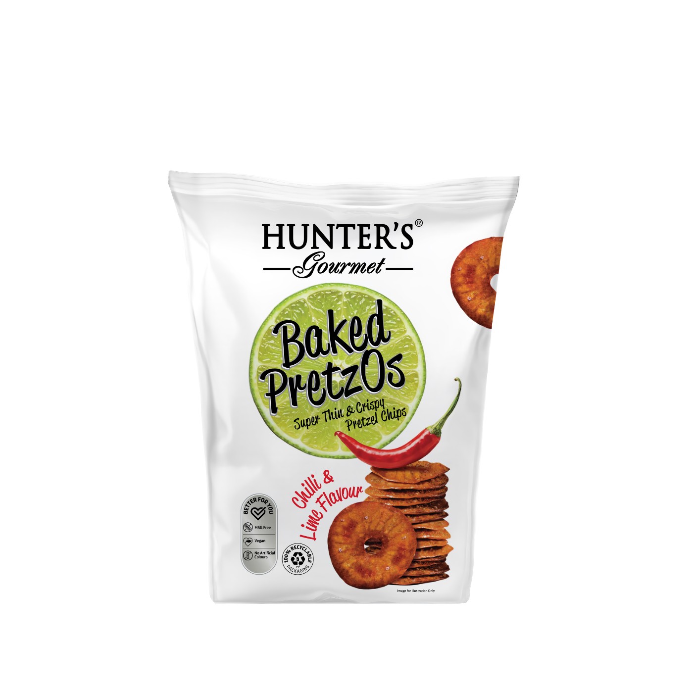 Hunter's Gourmet Chilli & Lime Baked Pretzel Chips 160g