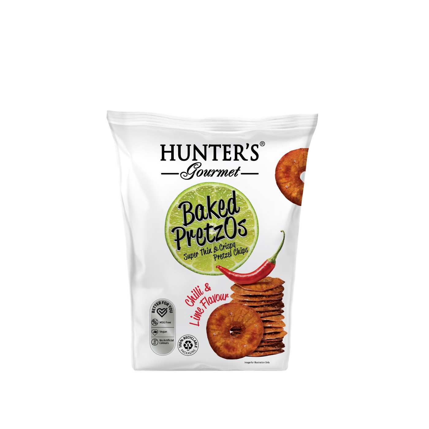 Hunter's Gourmet Chilli & Lime Baked Pretzel Chips 70g