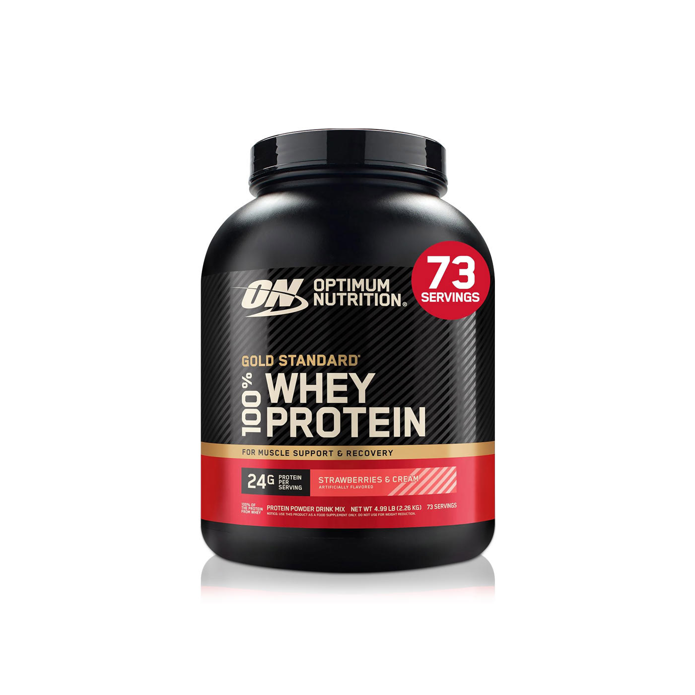 Optimum Nutrition Strawberries & Cream Whey Protein Powder 2.26kg