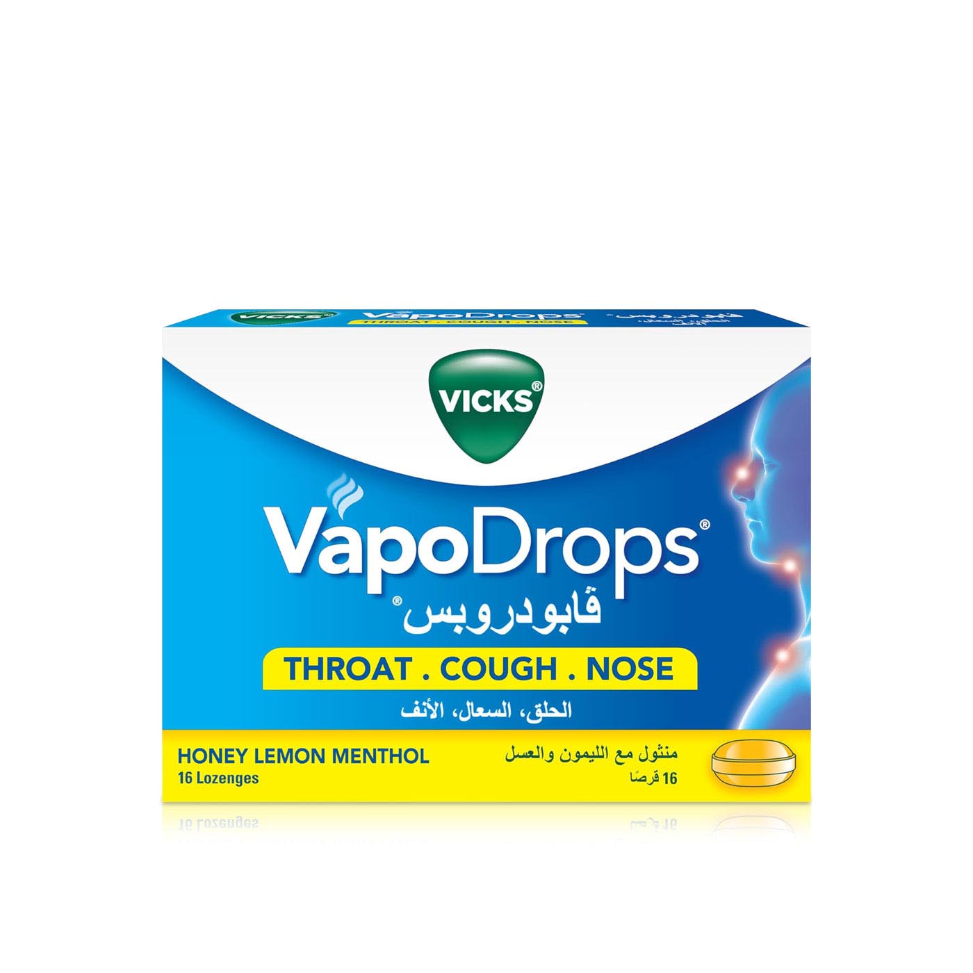 Vicks VapoDrops Honey, Lemon & Menthol Lozenges x 16
