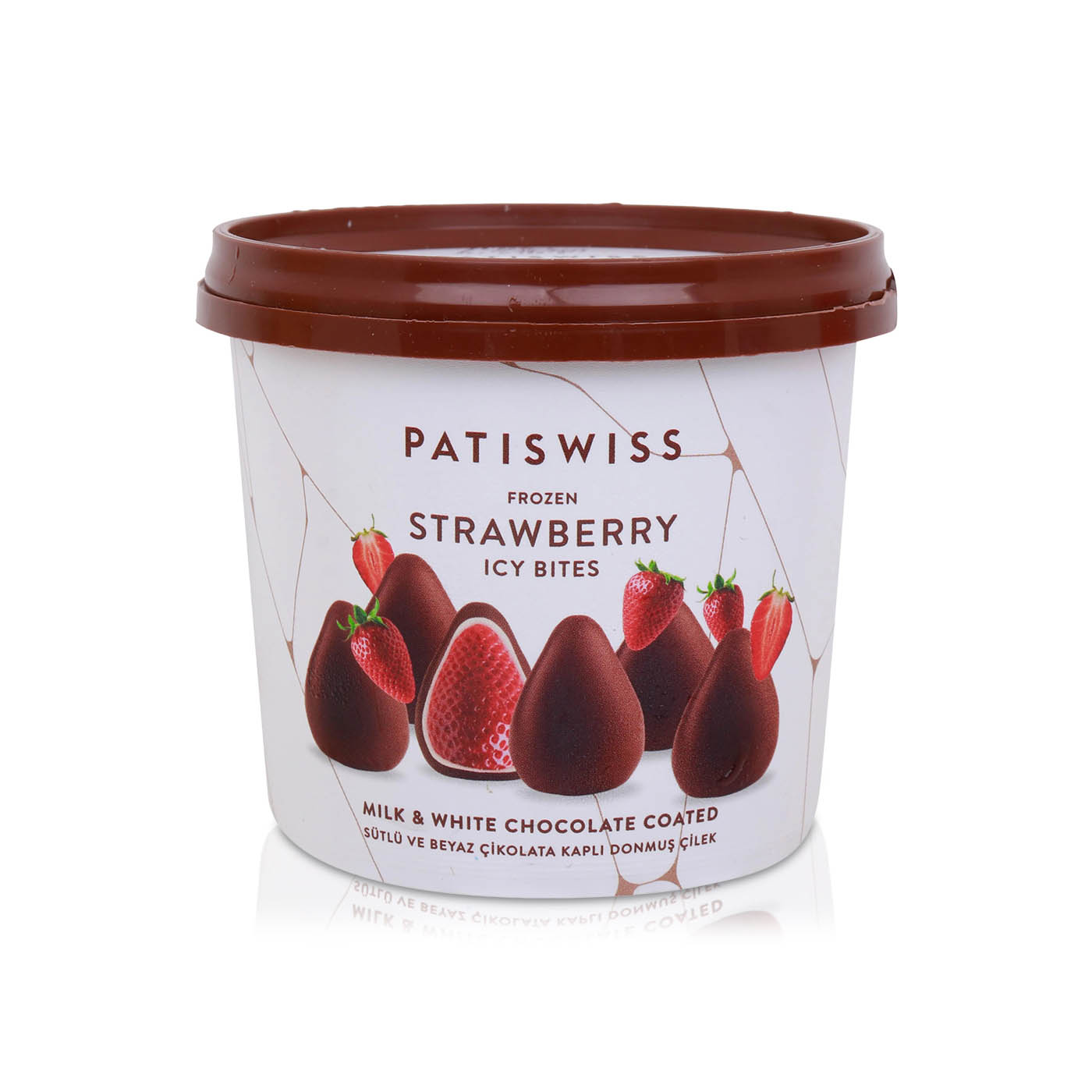 Patiswiss Frozen Strawberry Icy Bites with Milk & White Chocolate 130g