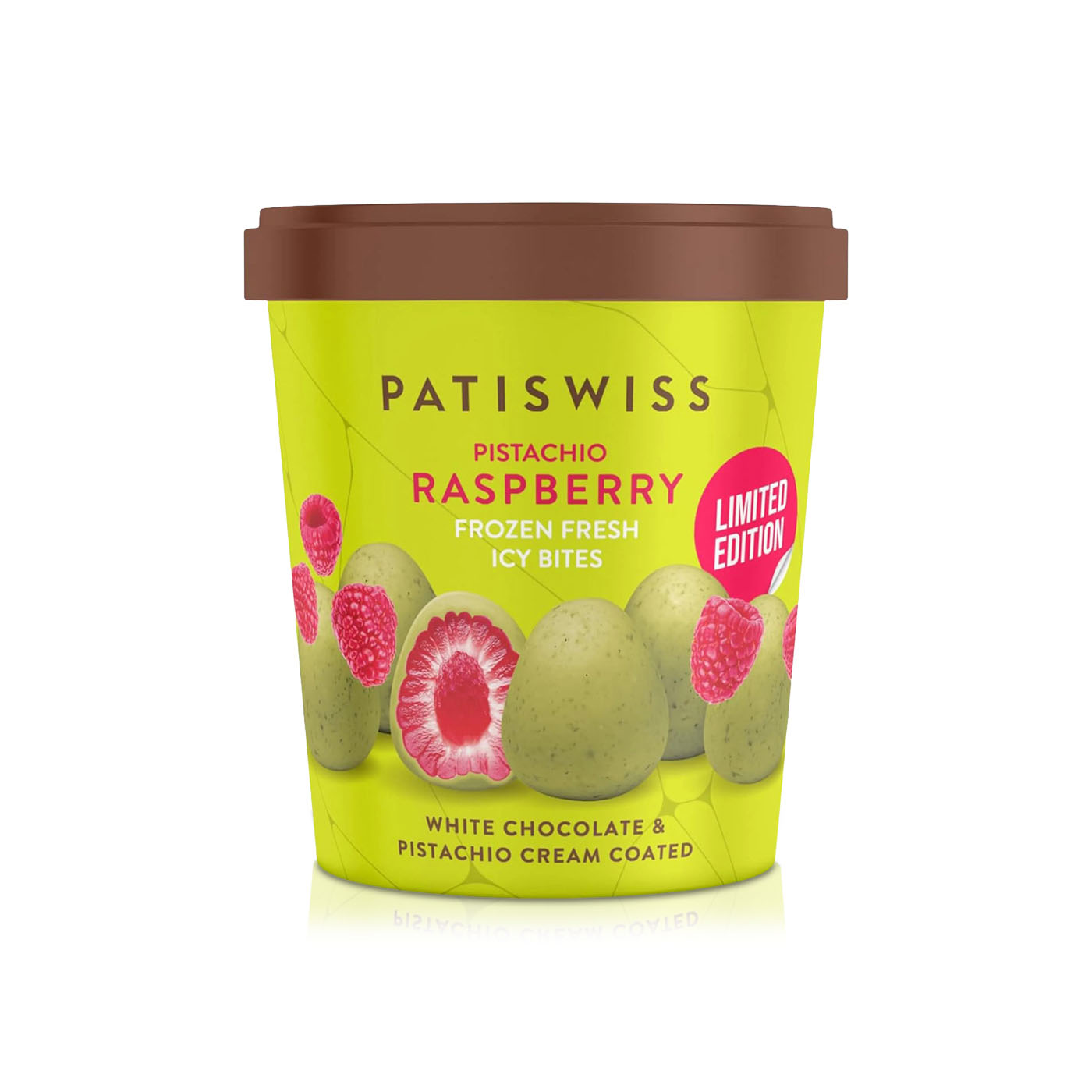 Patiswiss Frozen Pistachio Raspberry Icy Bites with White Chocolate 130g