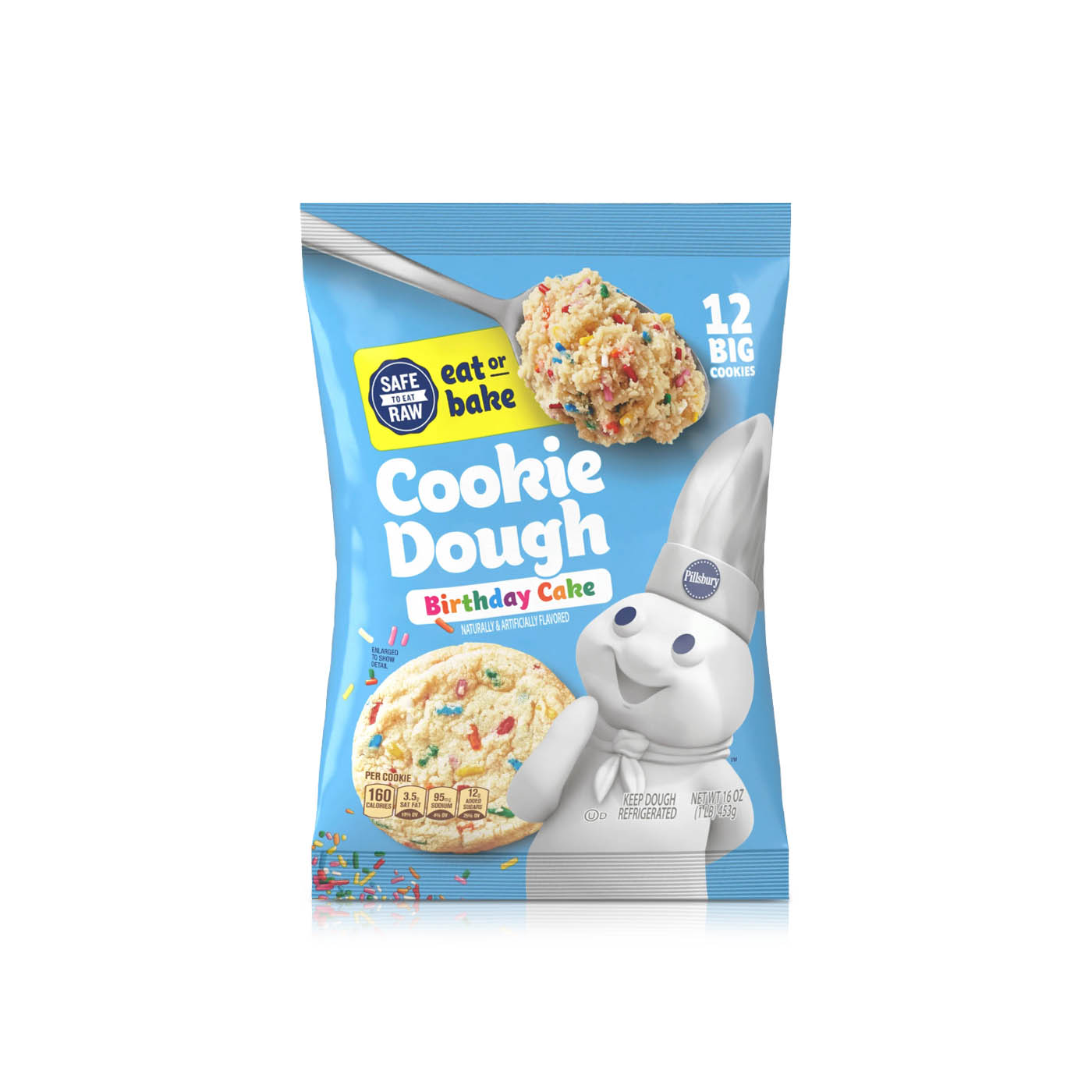 Pillsbury Ready to Bake Birthday Cake Cookie Dough 453g