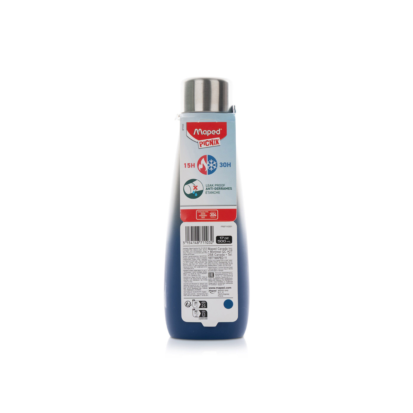 Maped Picnik Stainless Steel Water Bottle Blue 500ml
