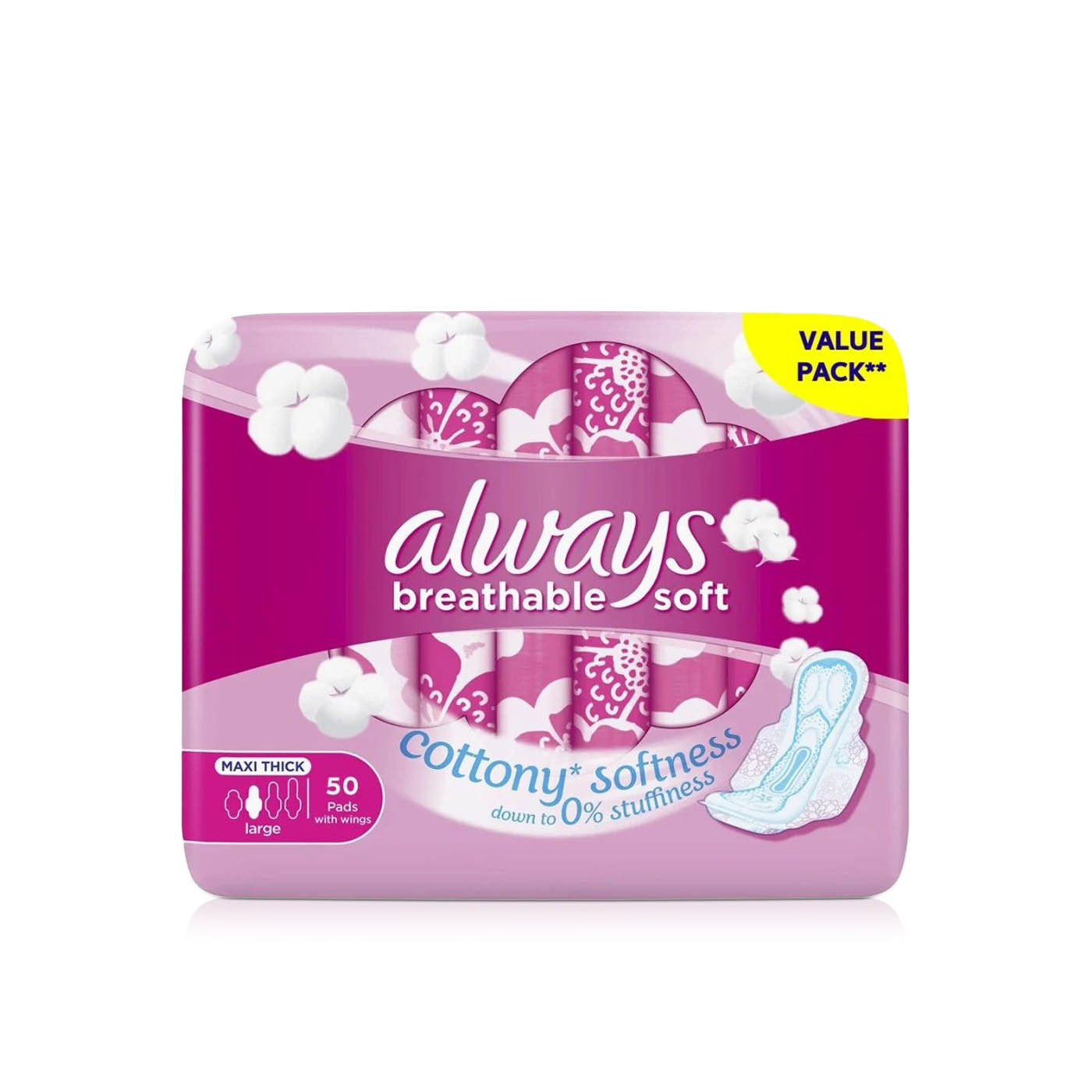Always Soft Maxi Thick Pads with Wings x 50