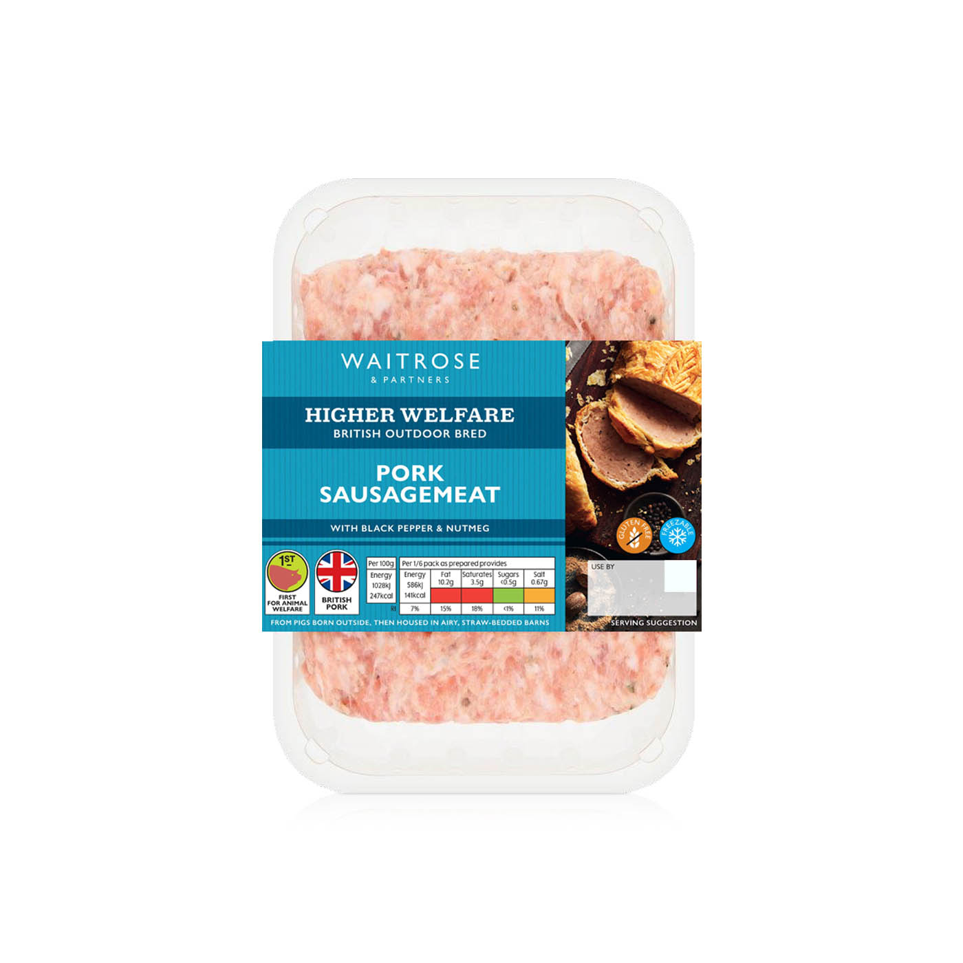 Waitrose Pork Sausagemeat with Black Pepper & Nutmeg 450g