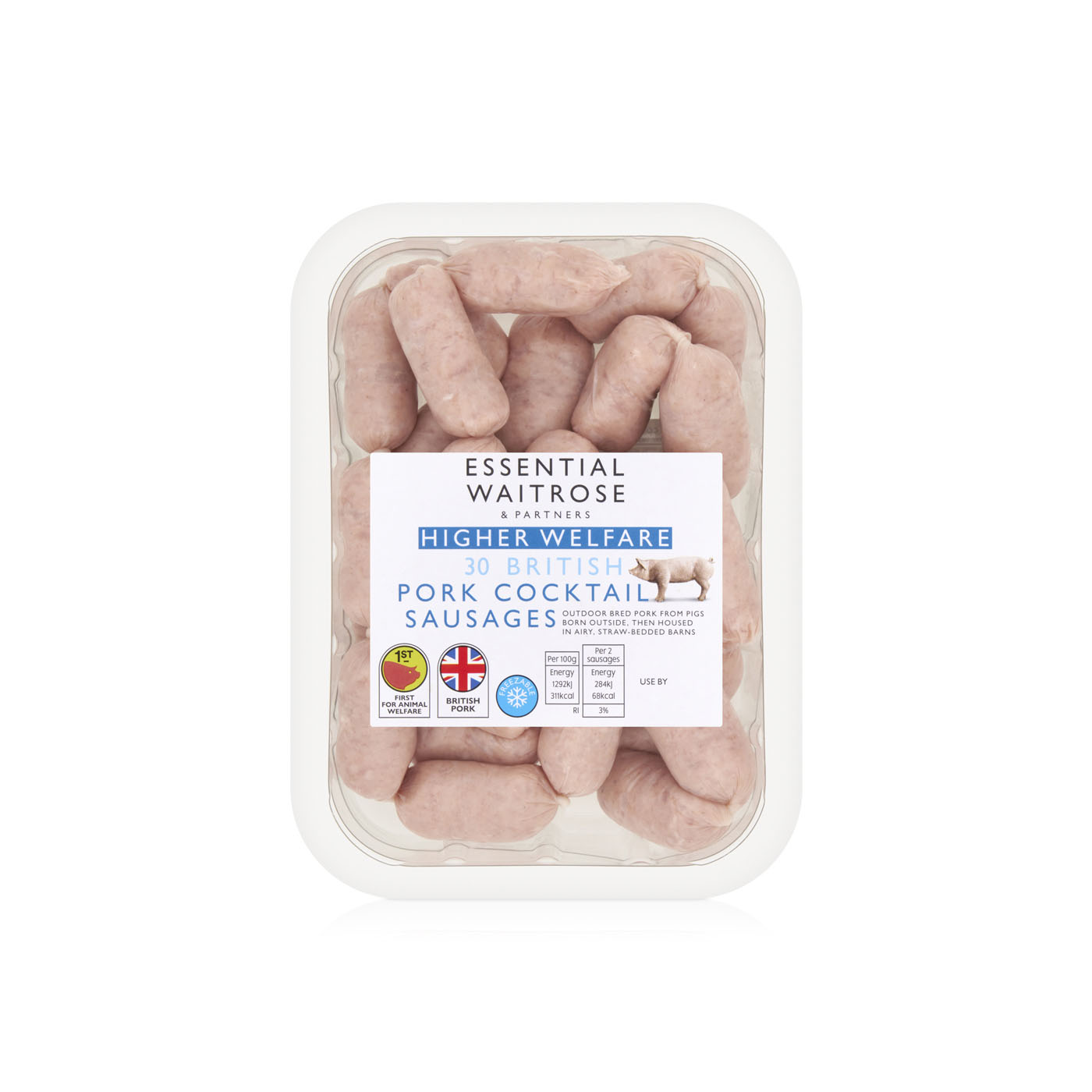 Essential Waitrose British Pork Cocktail Sausages x 30 390g
