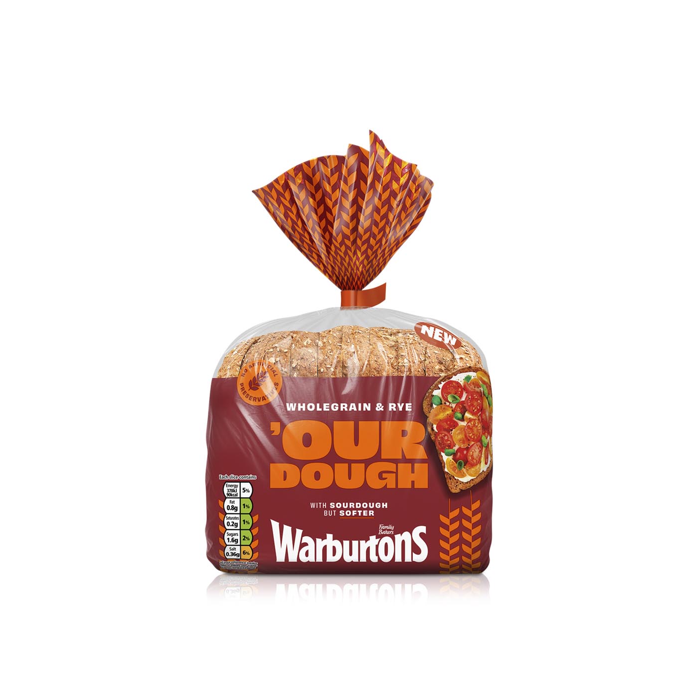Warburtons Our Dough Wholegrain & Rye Sourdough Bread 400g