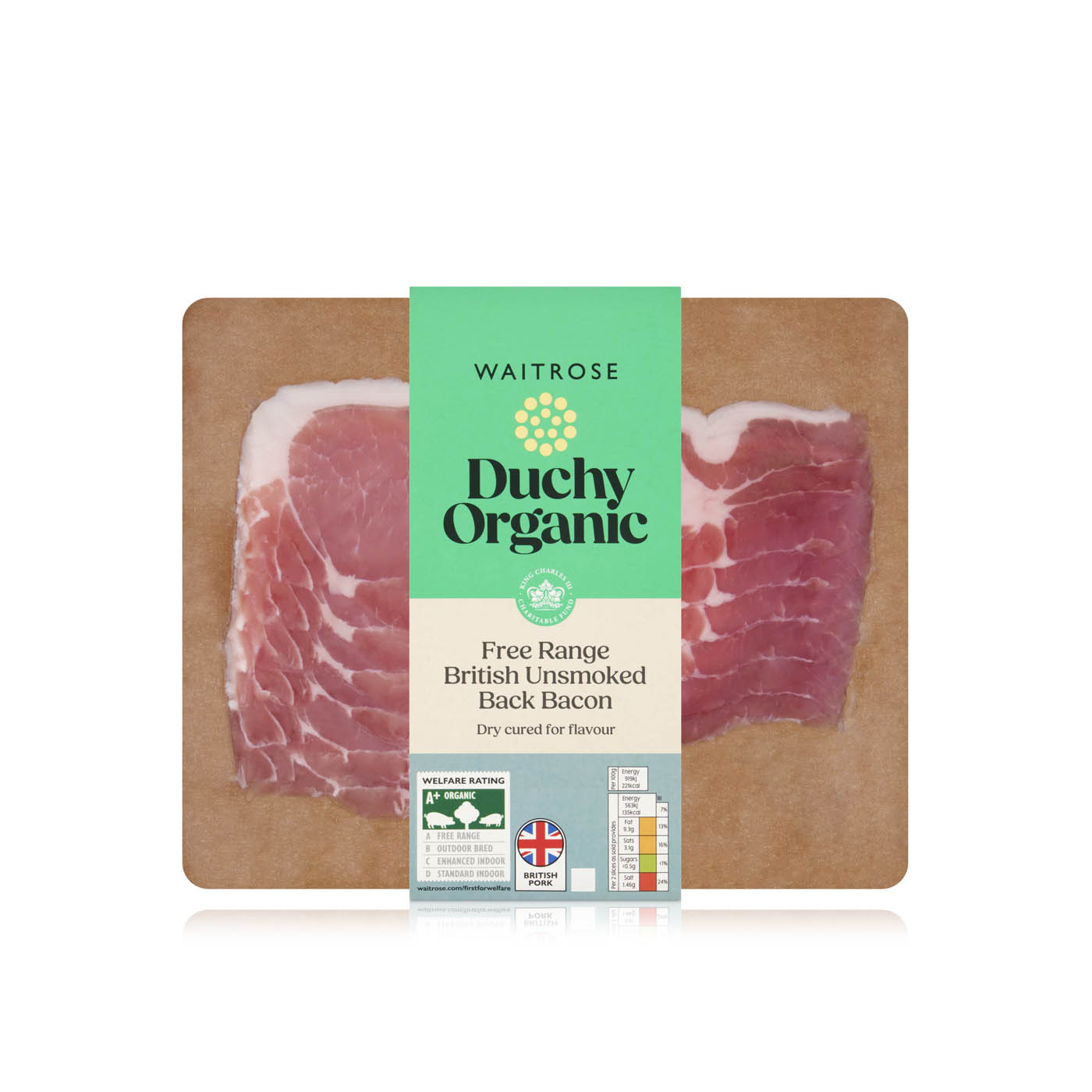 Waitrose Duchy Organic Free Range British Unsmoked Back Bacon 184g