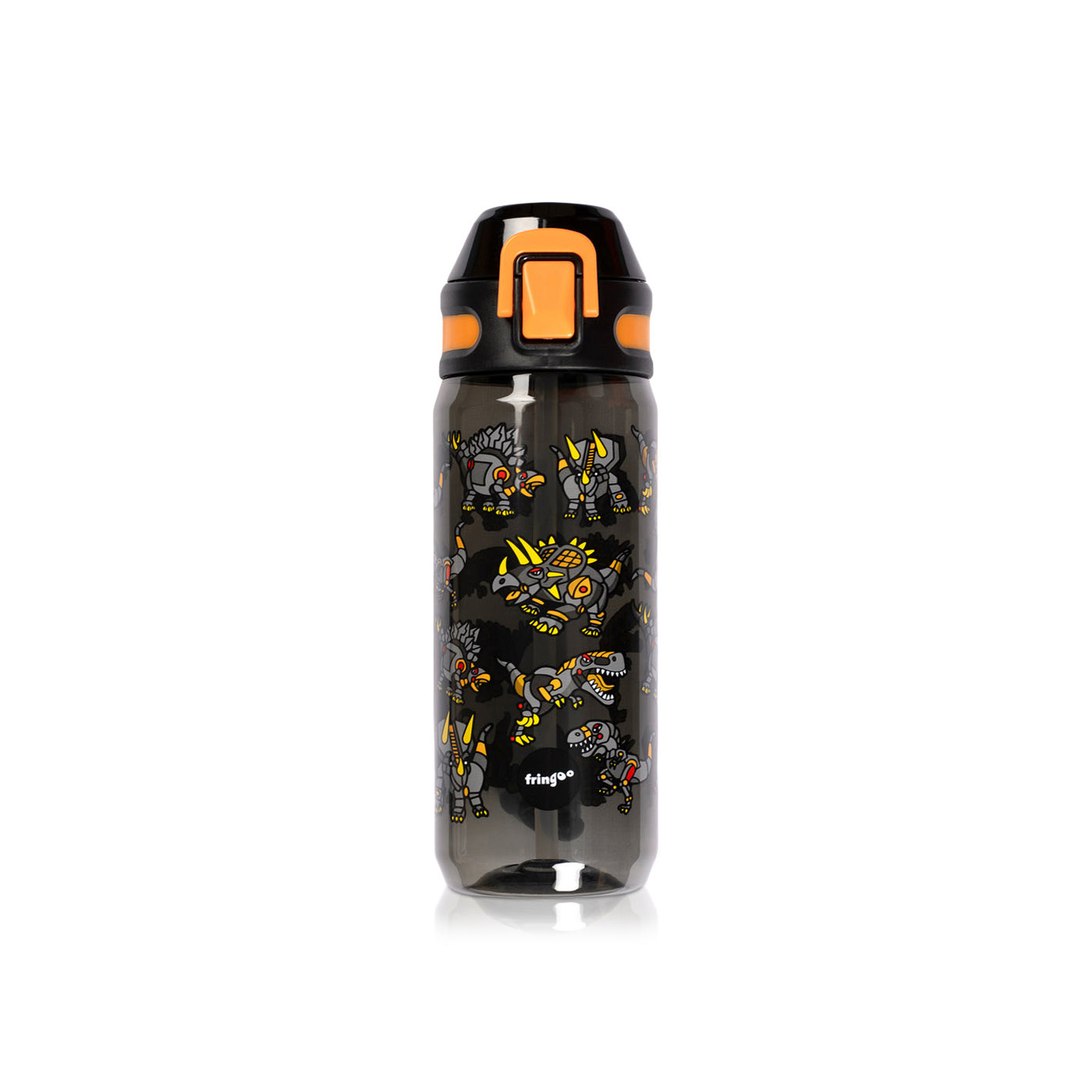 Fringoo Dino Robot Straw Bottle 600ml