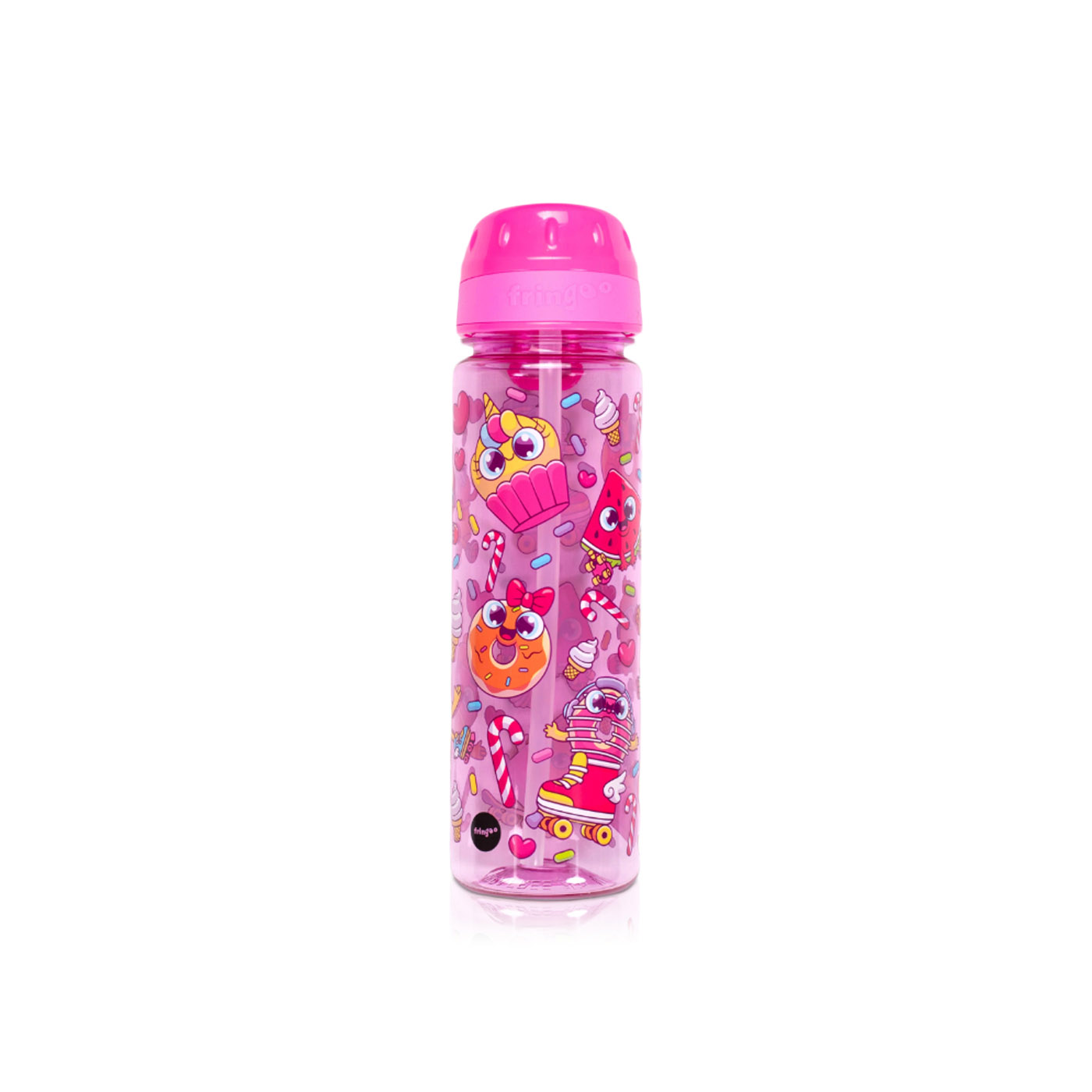 Fringoo Donuts Skate Straw Bottle