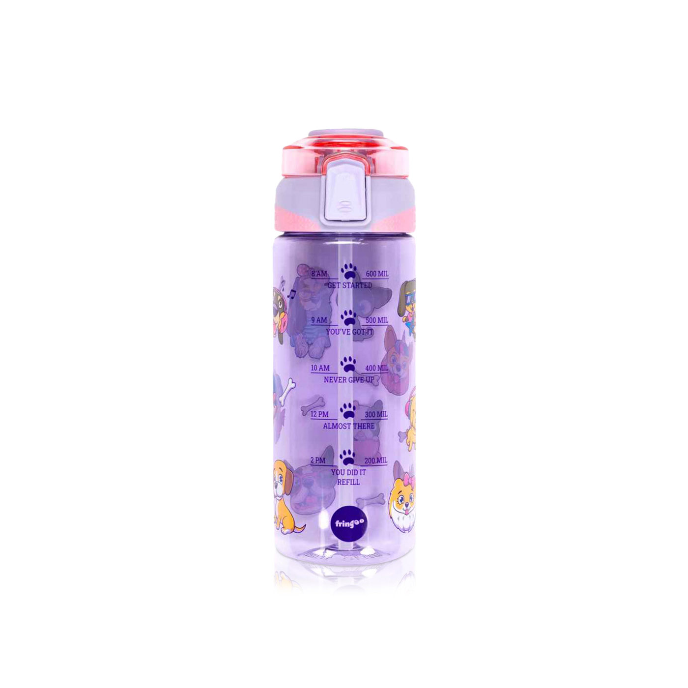 Fringoo Fancy Dogs Straw Bottle 650ml