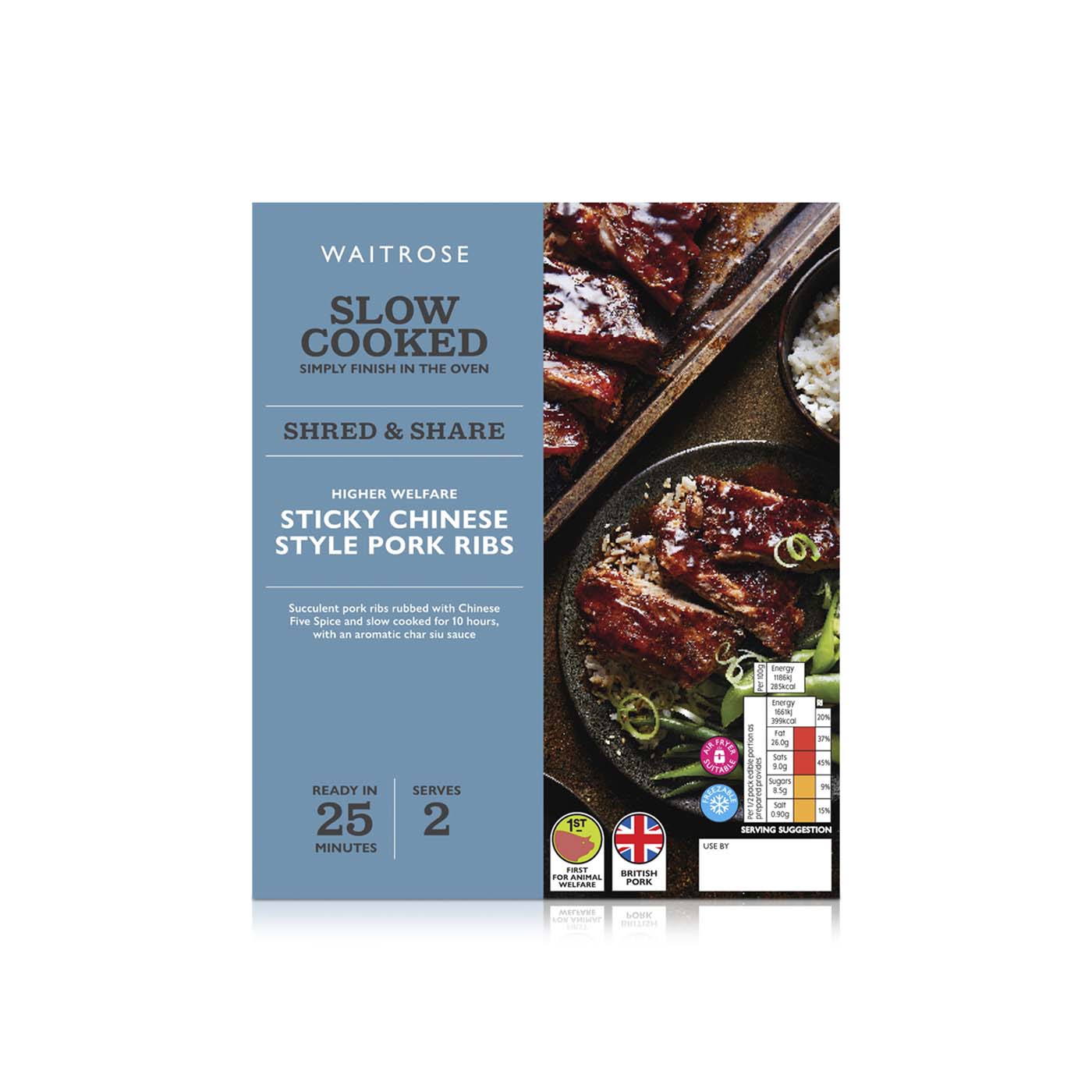 Waitrose Slow Cooked Sticky Chinese Style Pork Ribs 564g