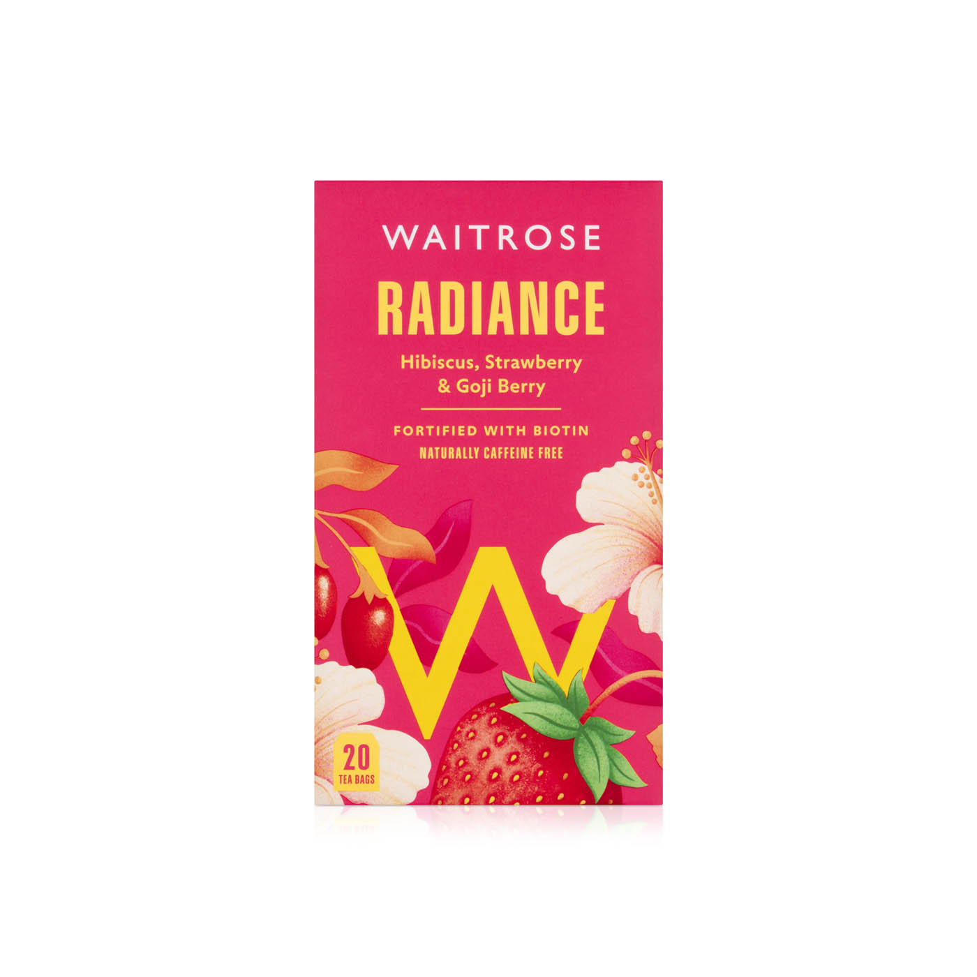 Waitrose Radiance Hibiscus, Strawberry & Goji Berry Tea Bags x 20 40g