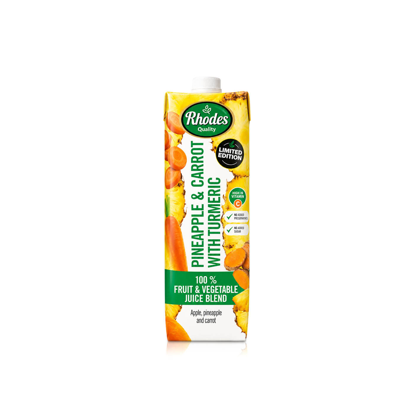 Rhodes Pineapple & Carrot Juice with Turmeric 1 Litre