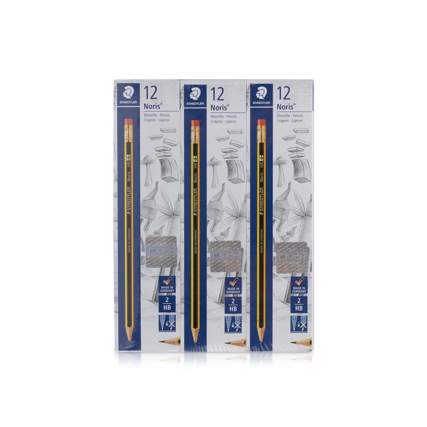 Staedtler Noris Pencil with Rubber Tip x 3