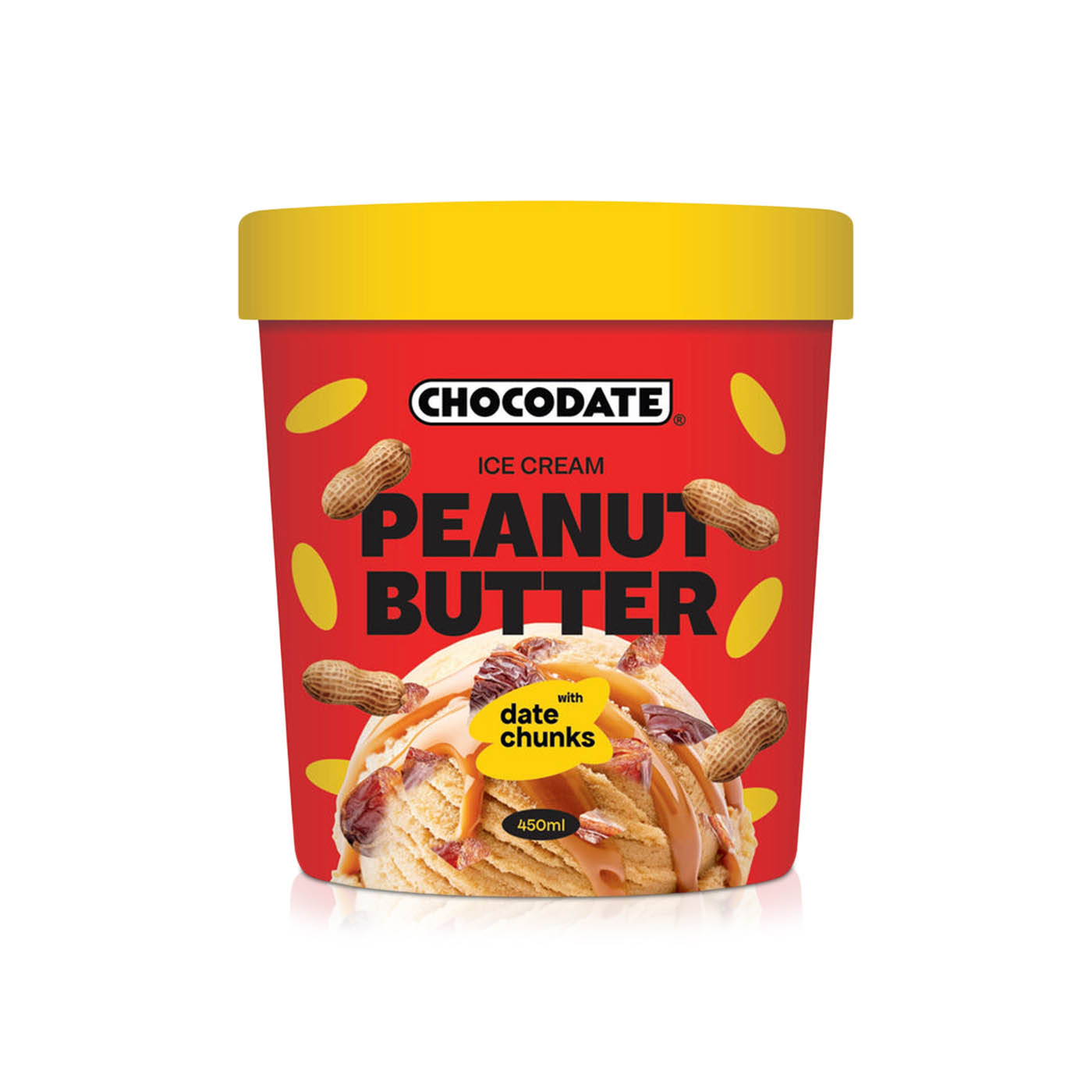 Chocodate Peanut Butter Ice Cream with Date Chunks 450ml