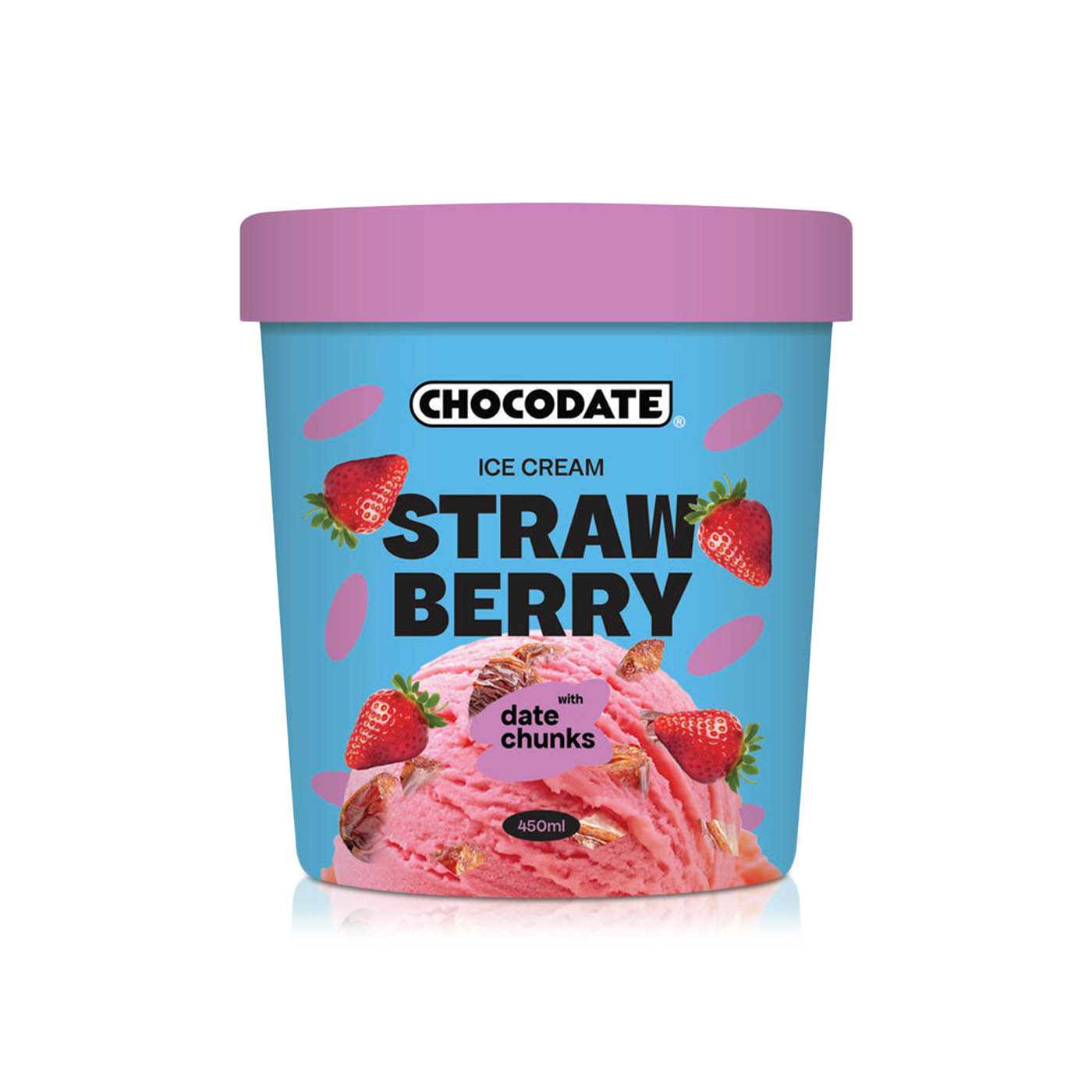 Chocodate Strawberry Ice Cream with Date Chunks 450ml