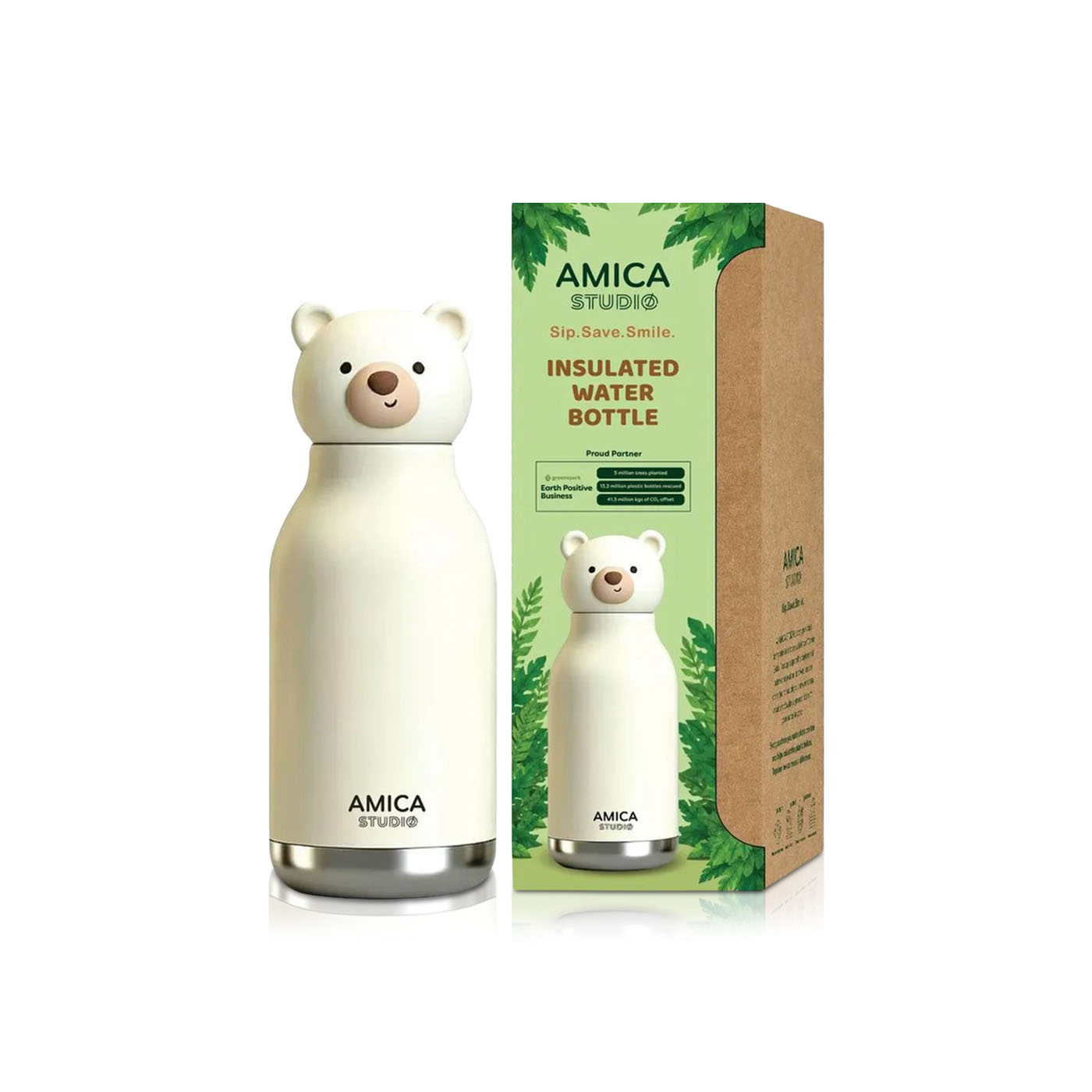 Amica Studio Snowy the Polar Bear Kids Water Bottle