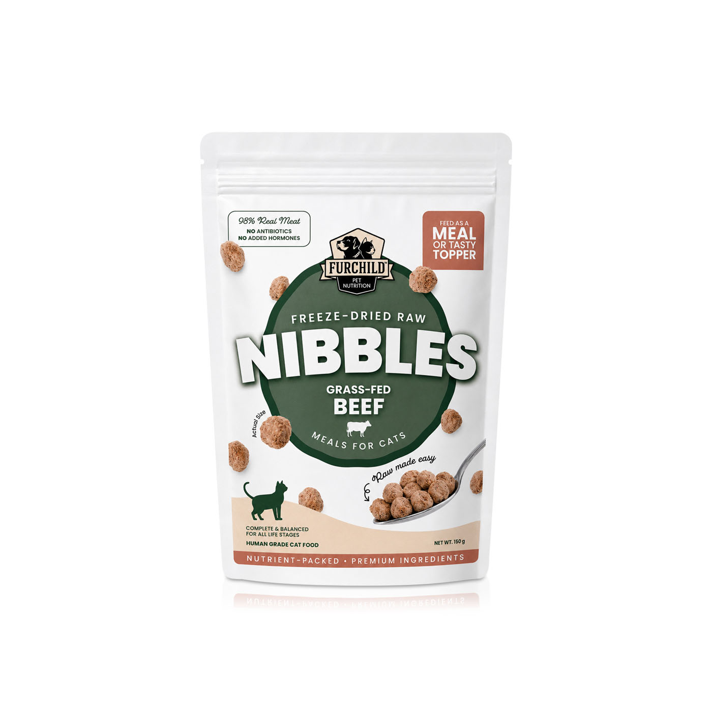 Furchild Freeze-Dried Raw Beef Nibbles for Cats 150g