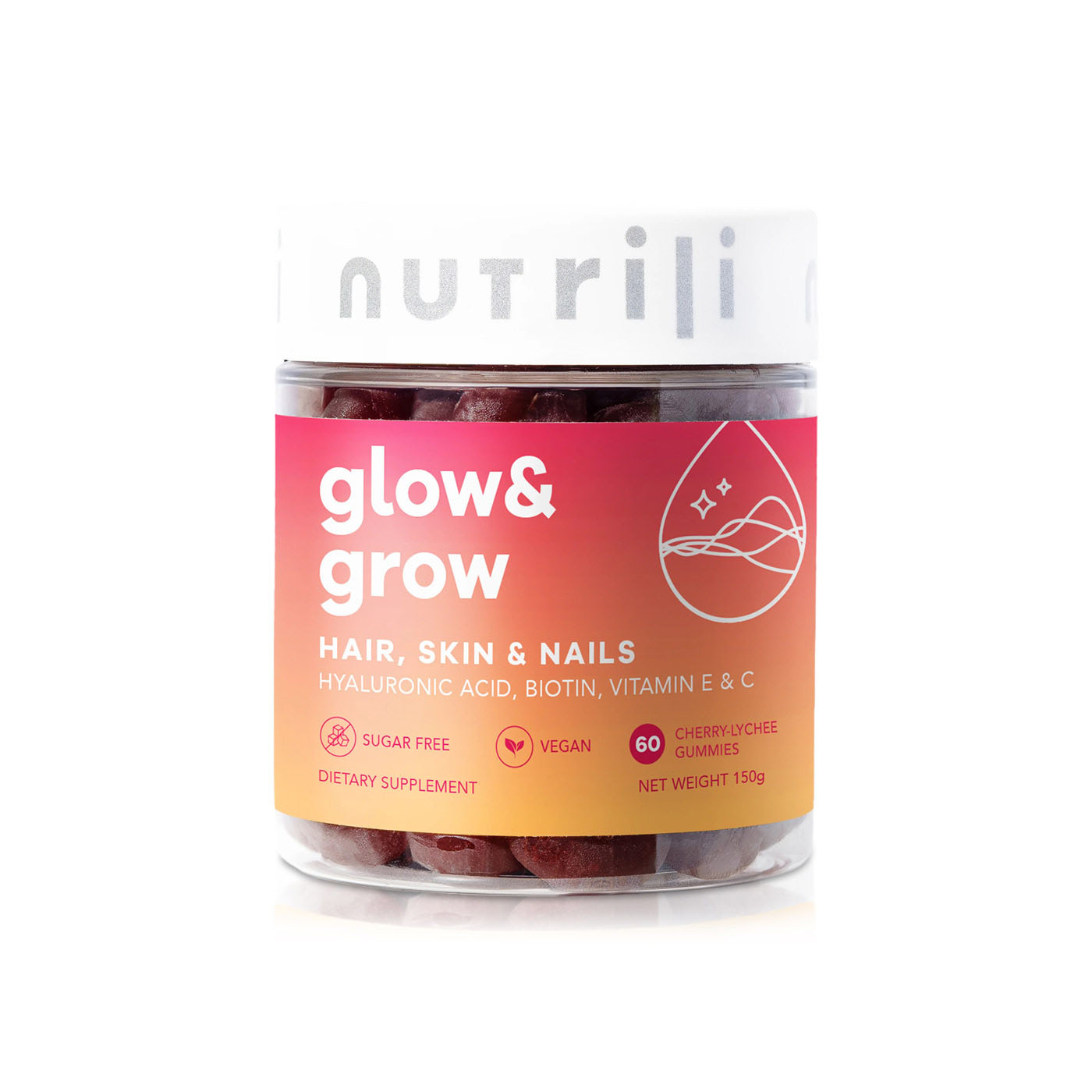 Nutrili Glow & Grow  Gummies For Hair, Skin & Nails x 60