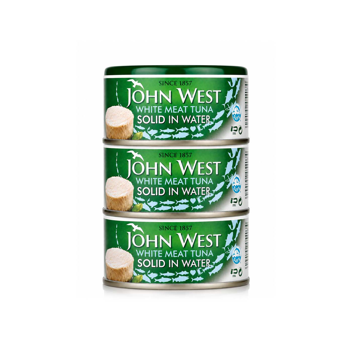 John West White Meat Tuna Solids in Water 170g x 3