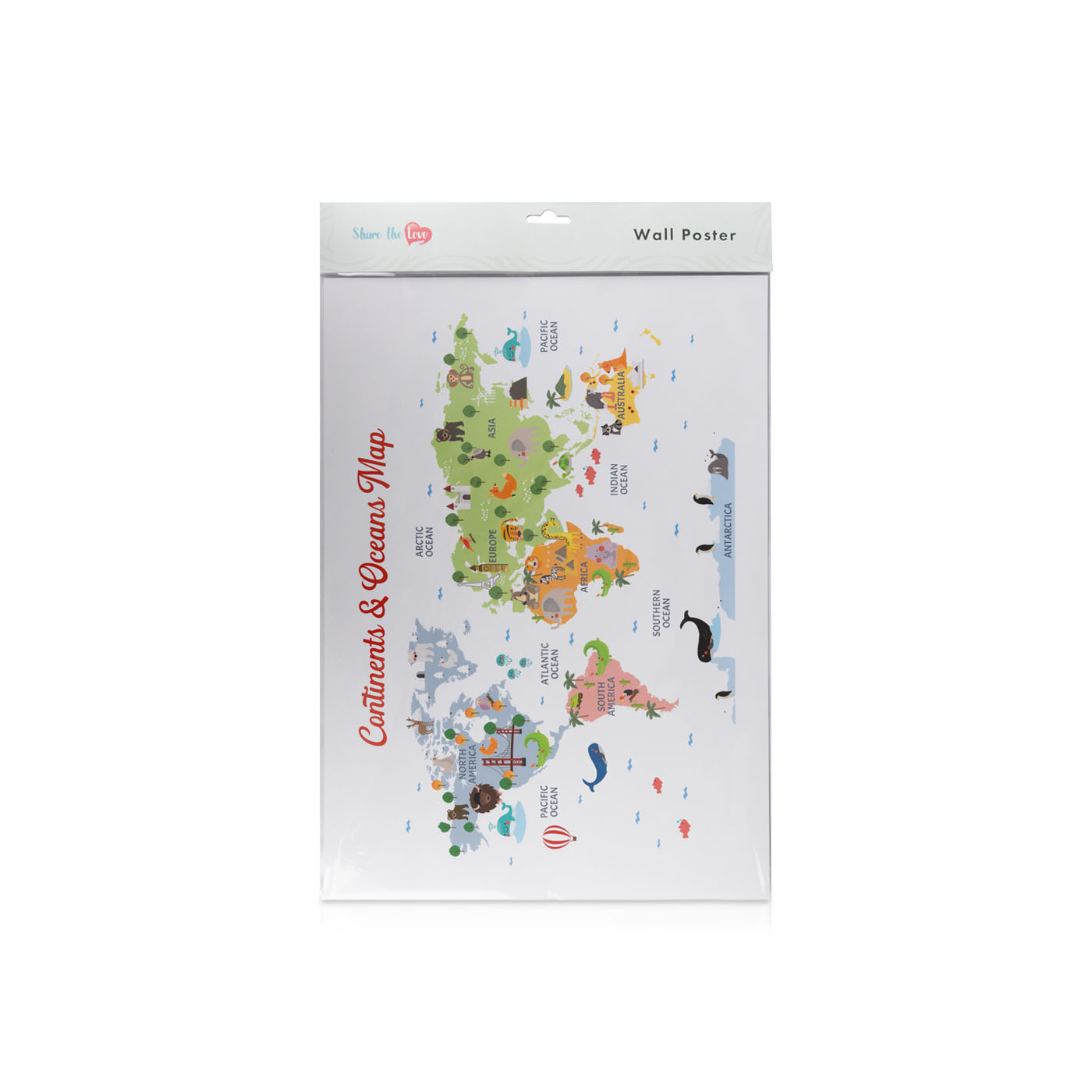 Share The Love Continents & Ocean Poster