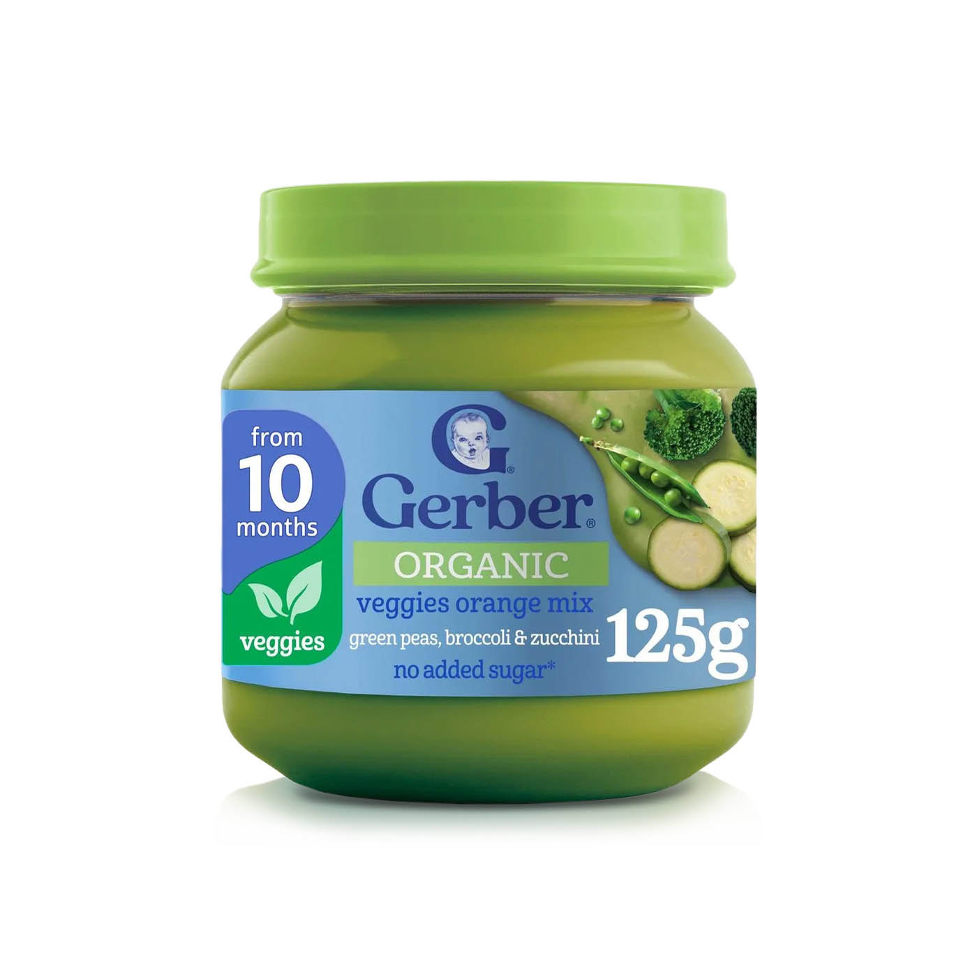 Gerber Organic Peas Broccoli Zucchini Jar 125g