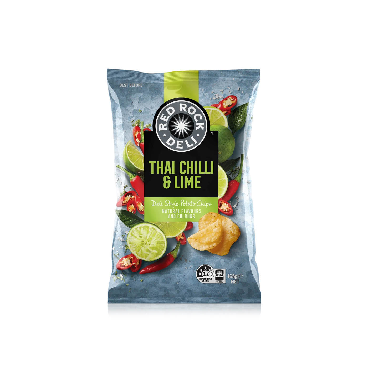 Red Rock Deli Thai Chilli & Lime Potato Chips 165g