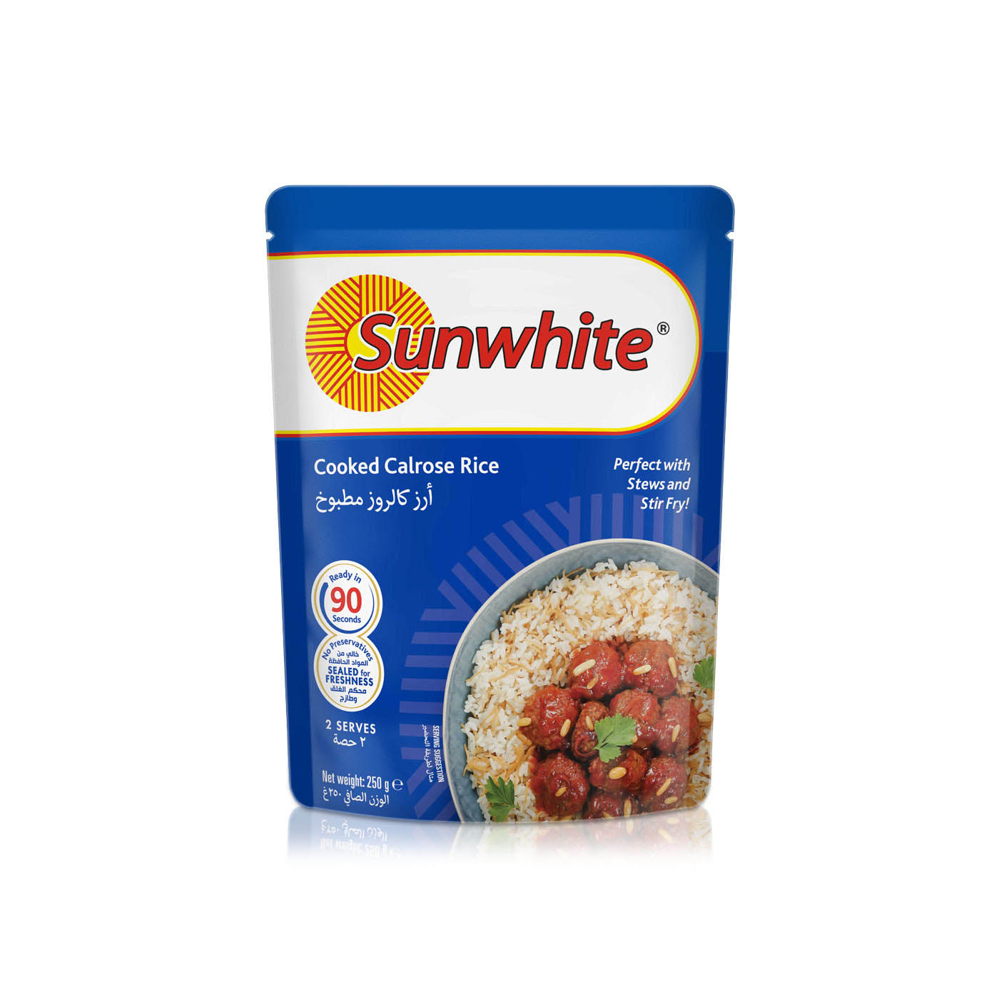 Sunwhite Cooked Calrose Rice 250g
