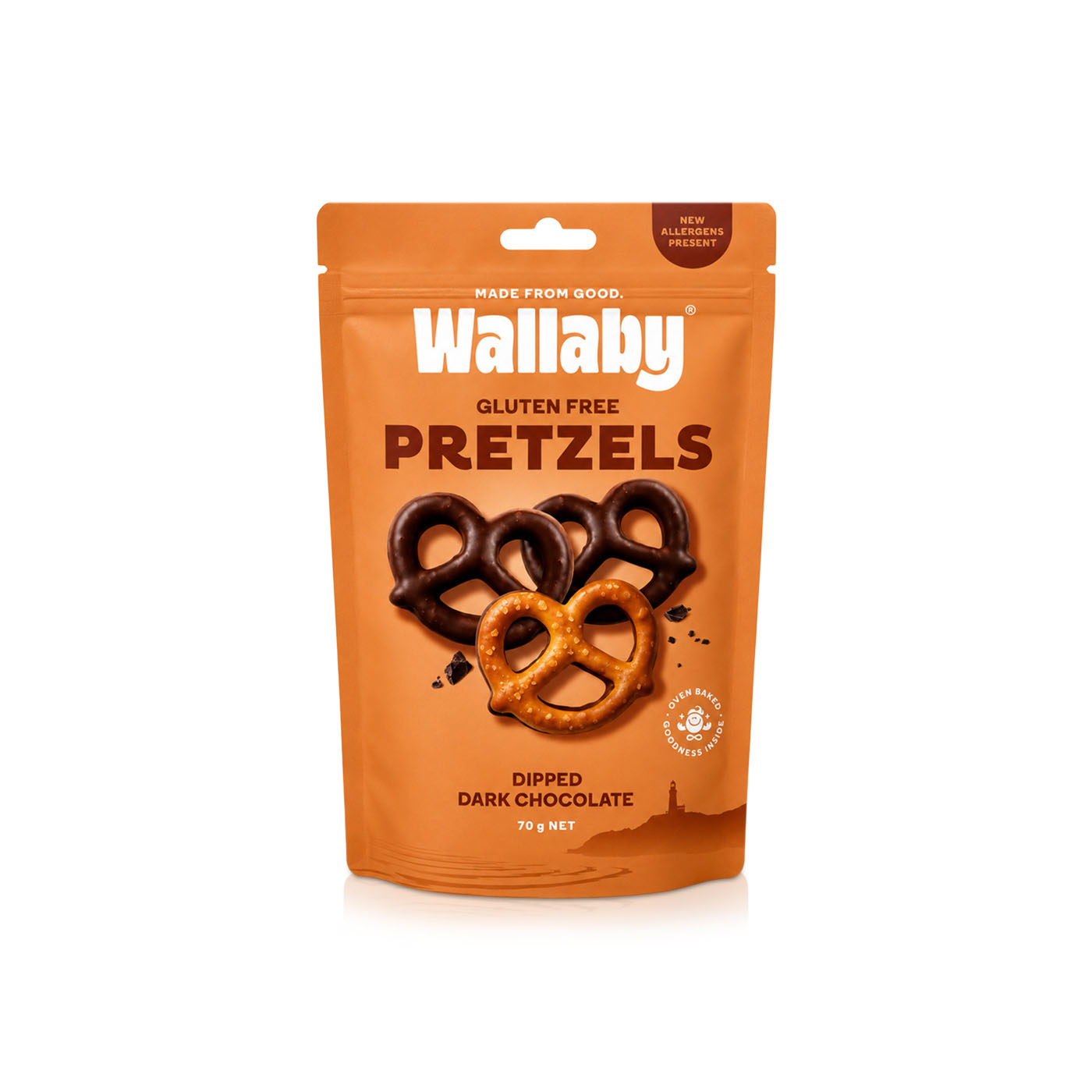 Wallaby Dark Chocolate Dipped Pretzels 70g