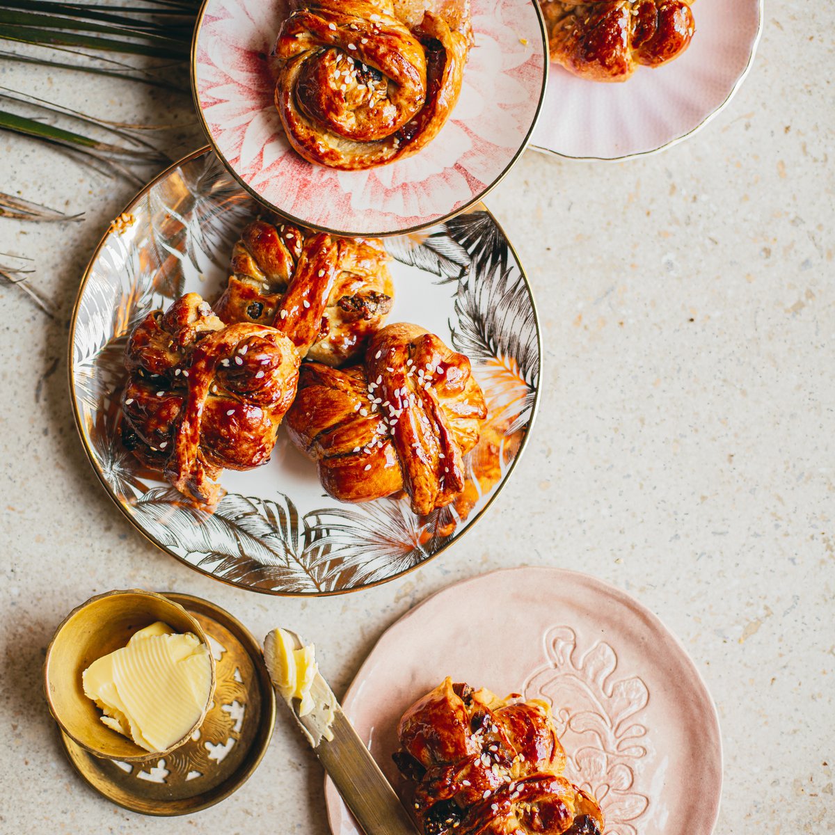 Braided breakfast rolls