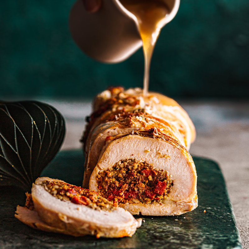 Rolled turkey breast with chipotle stuffing